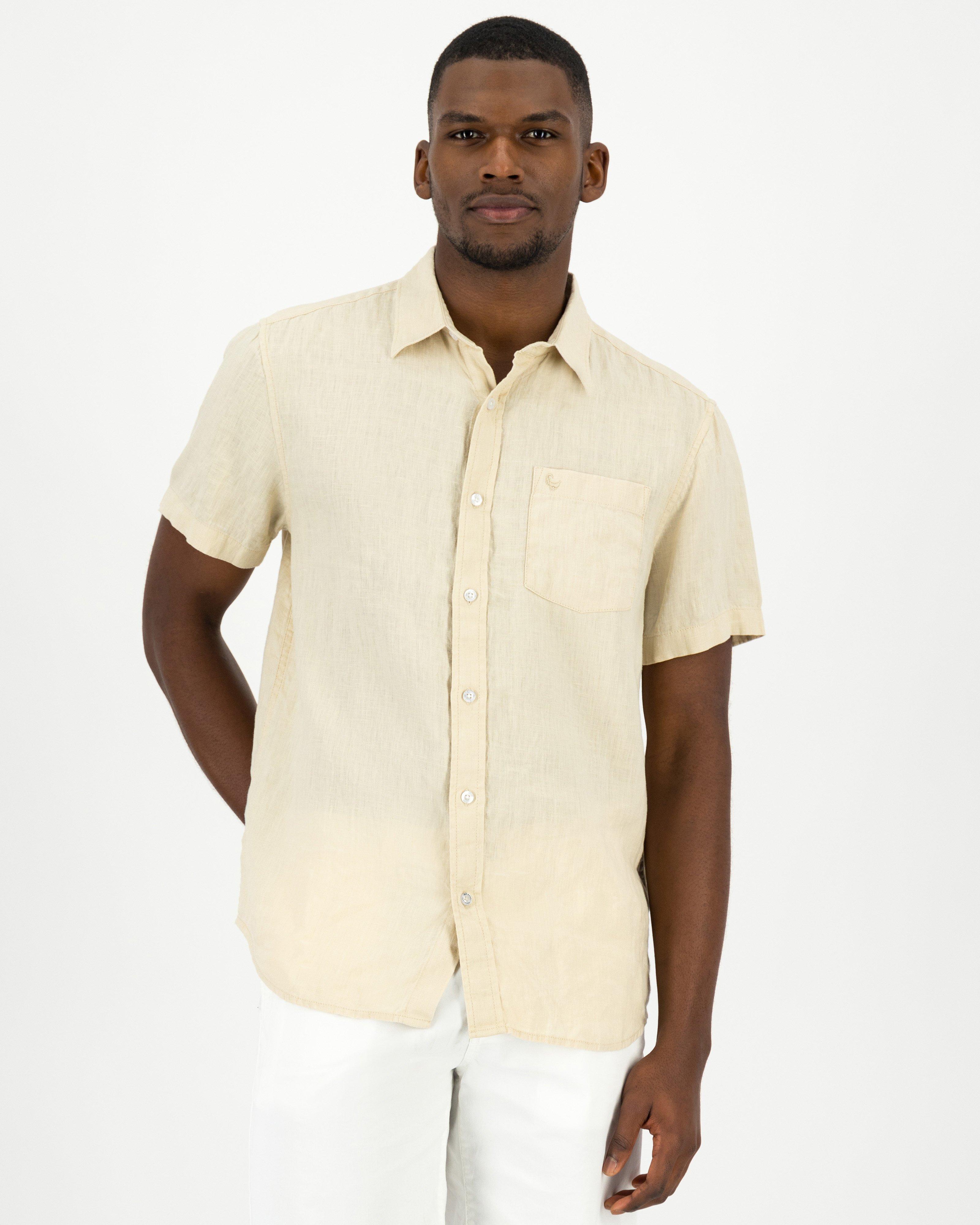 Men's Lex Regular Fit Linen Shirt | Old Khaki