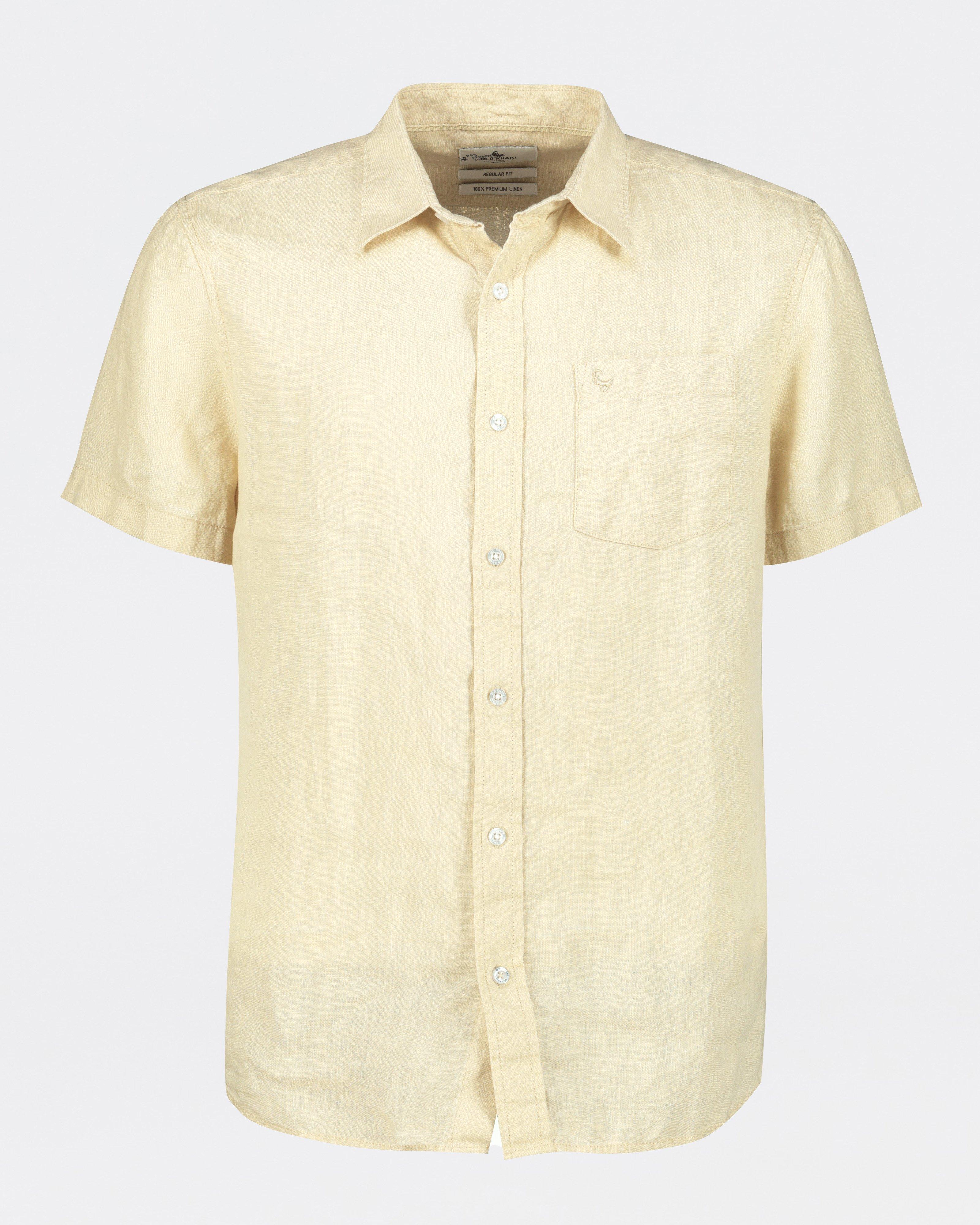 Men's Lex Regular Fit Linen Shirt -  Stone