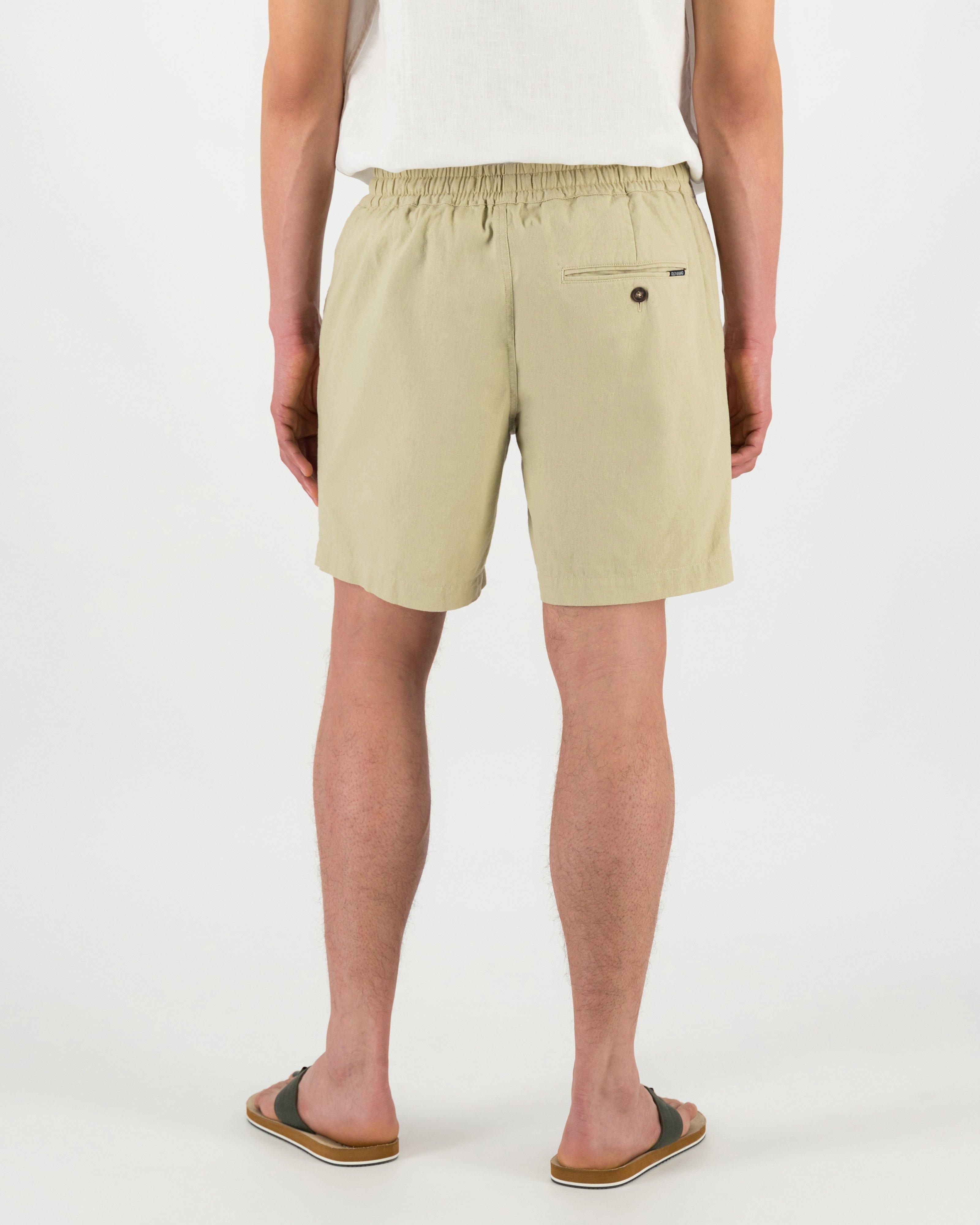 Men's Hux Linen Pull-On Shorts -  Stone