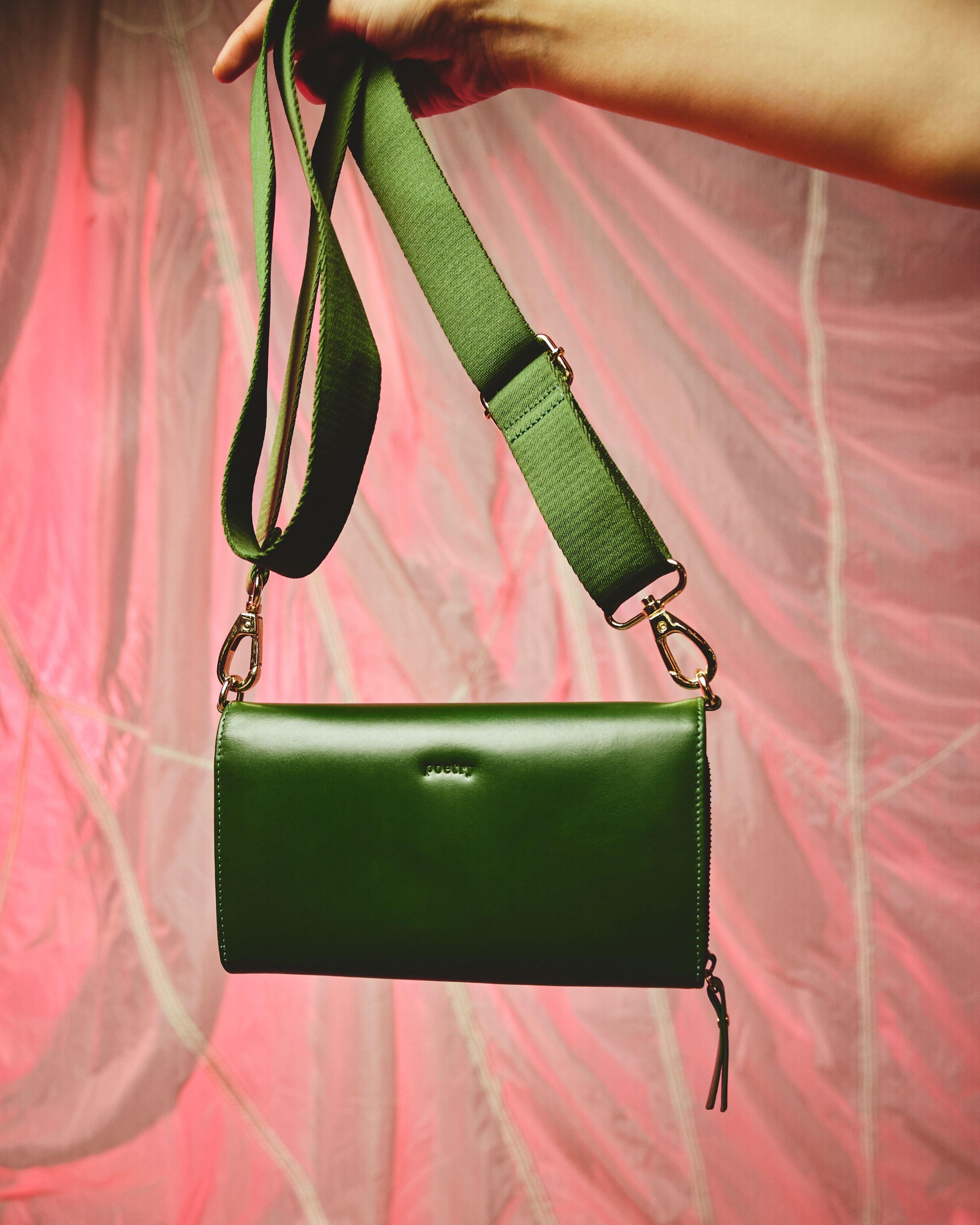 Emma Multi-Functional Crossbody Leather Bag -  Green
