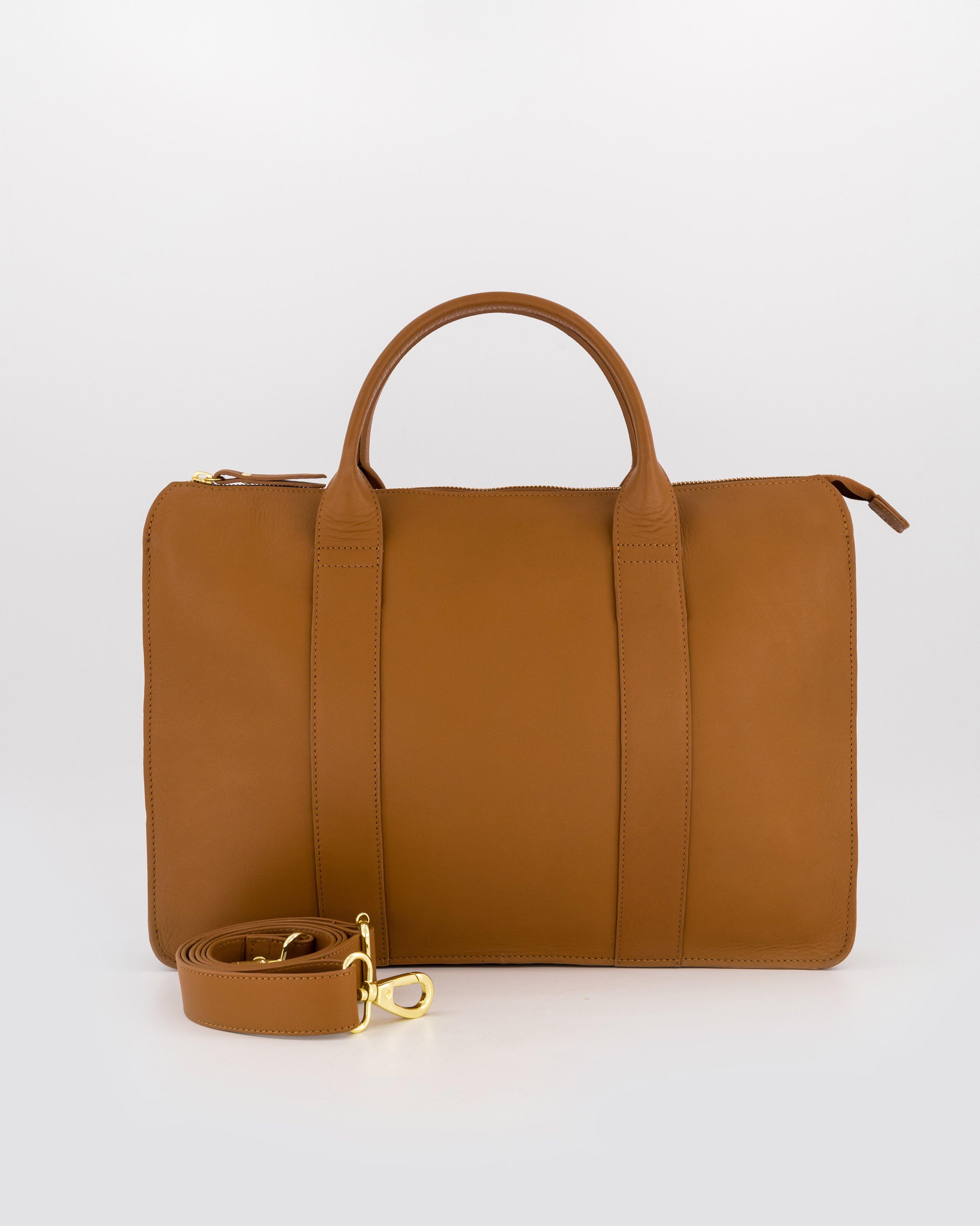 Monica Leather Laptop Bag -  Brown