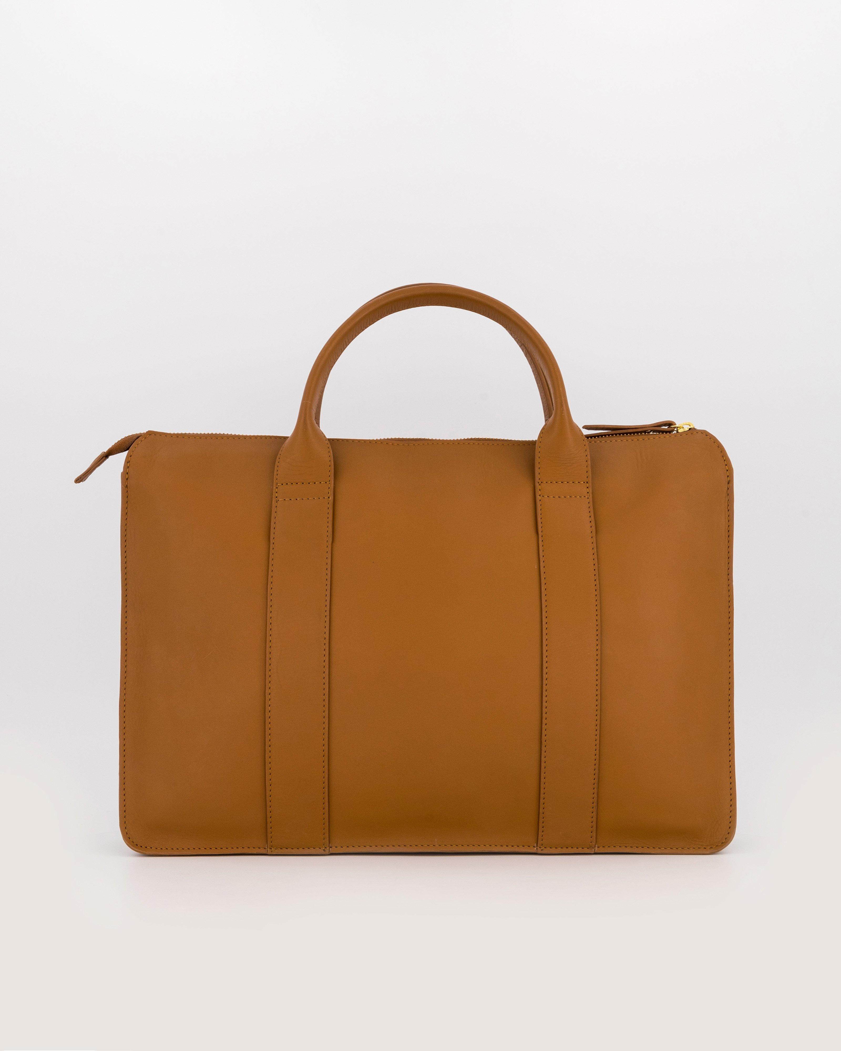 Monica Leather Laptop Bag -  Brown