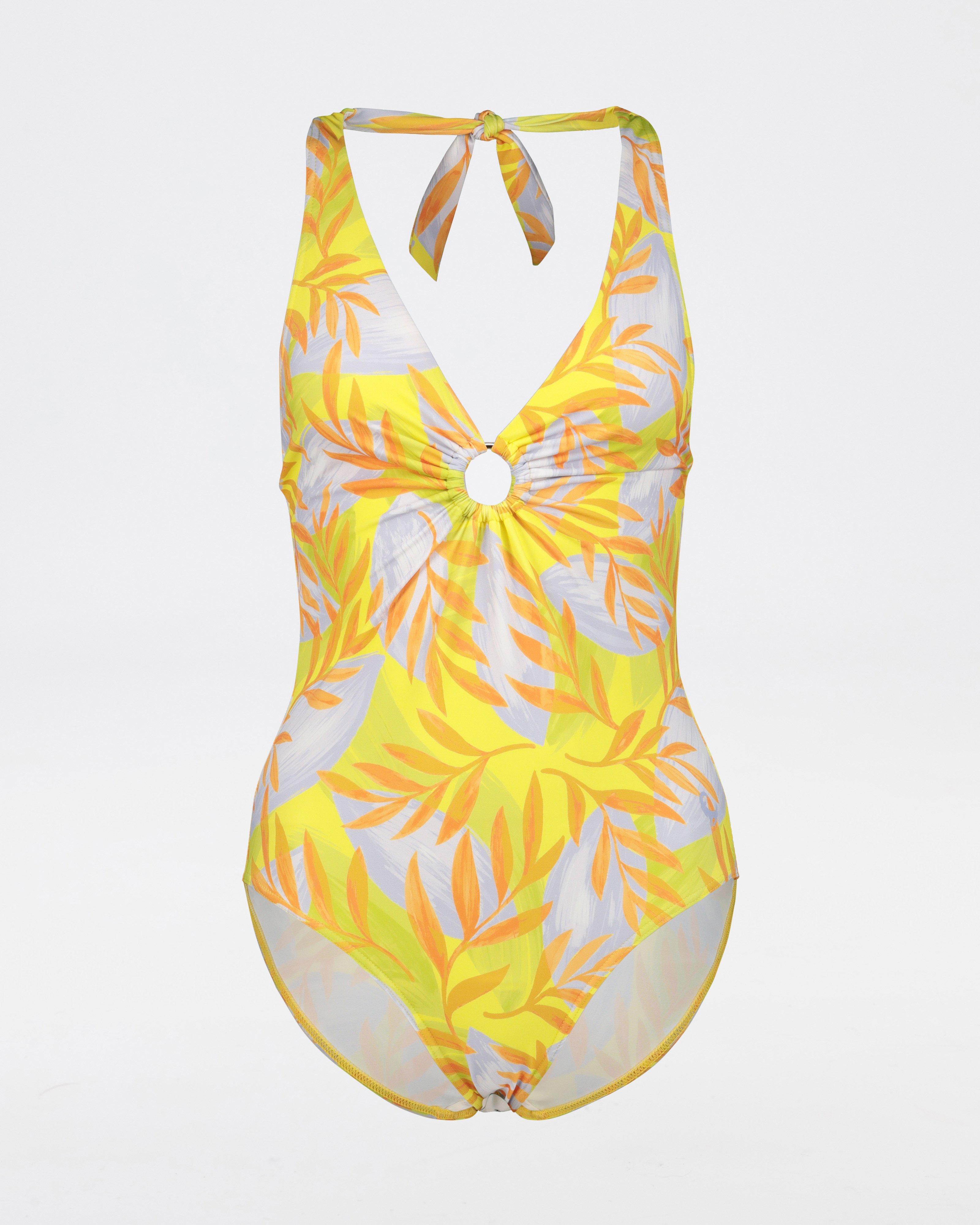  Rio Halter One-Piece Swimsuit -  Chartreuse
