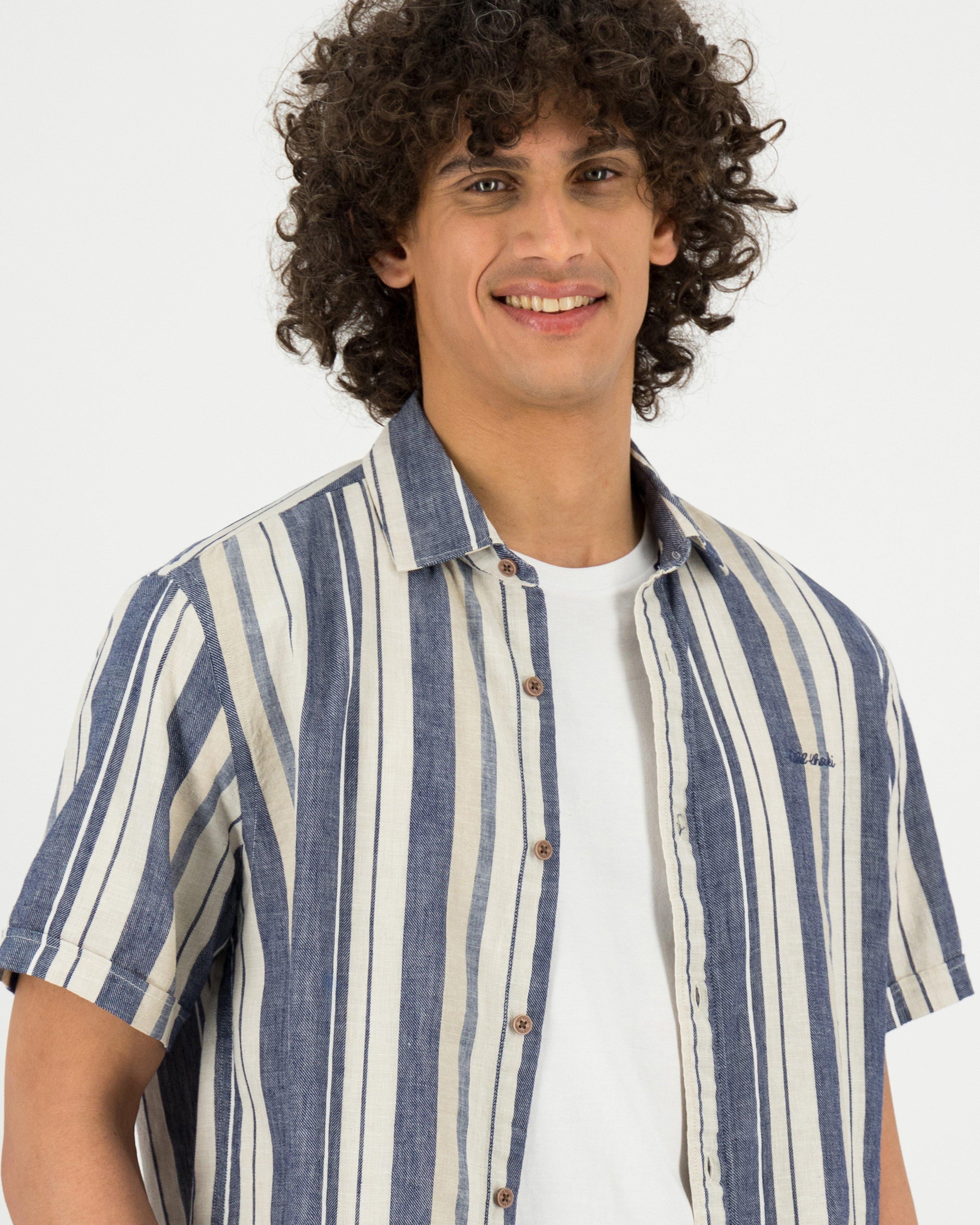 Men's Mike Regular Fit Stripe Shirt -  Blue