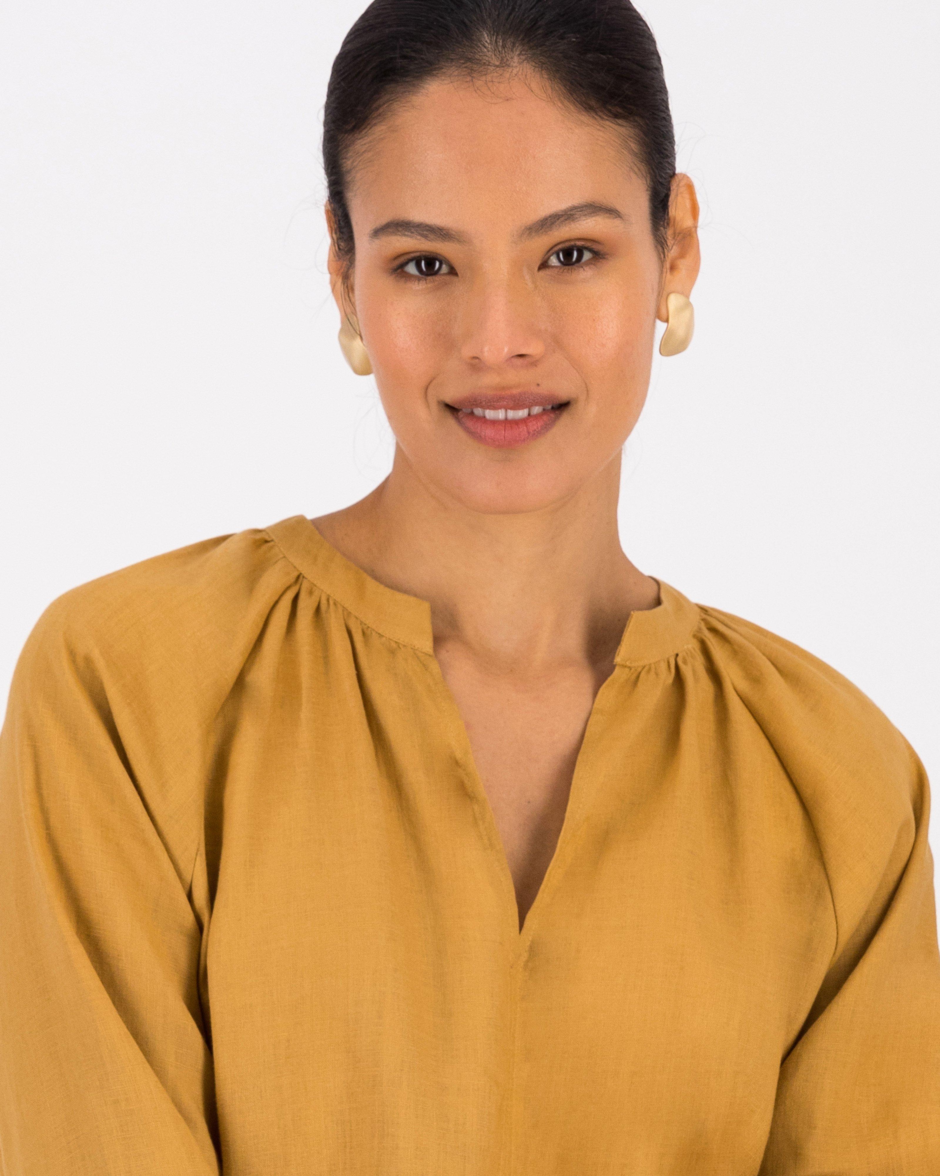 Amal Linen Blouse -  Tan