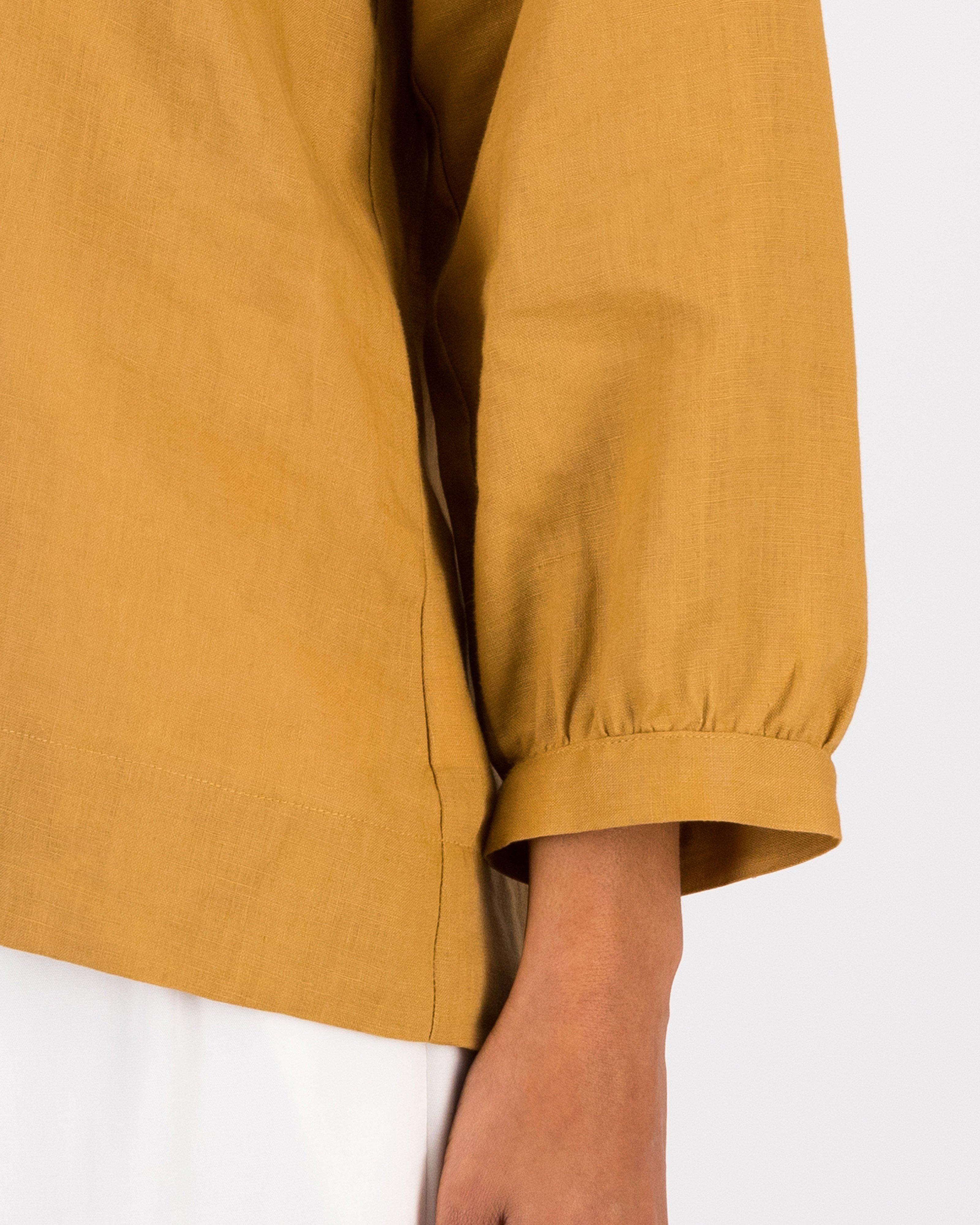 Amal Linen Blouse -  Tan