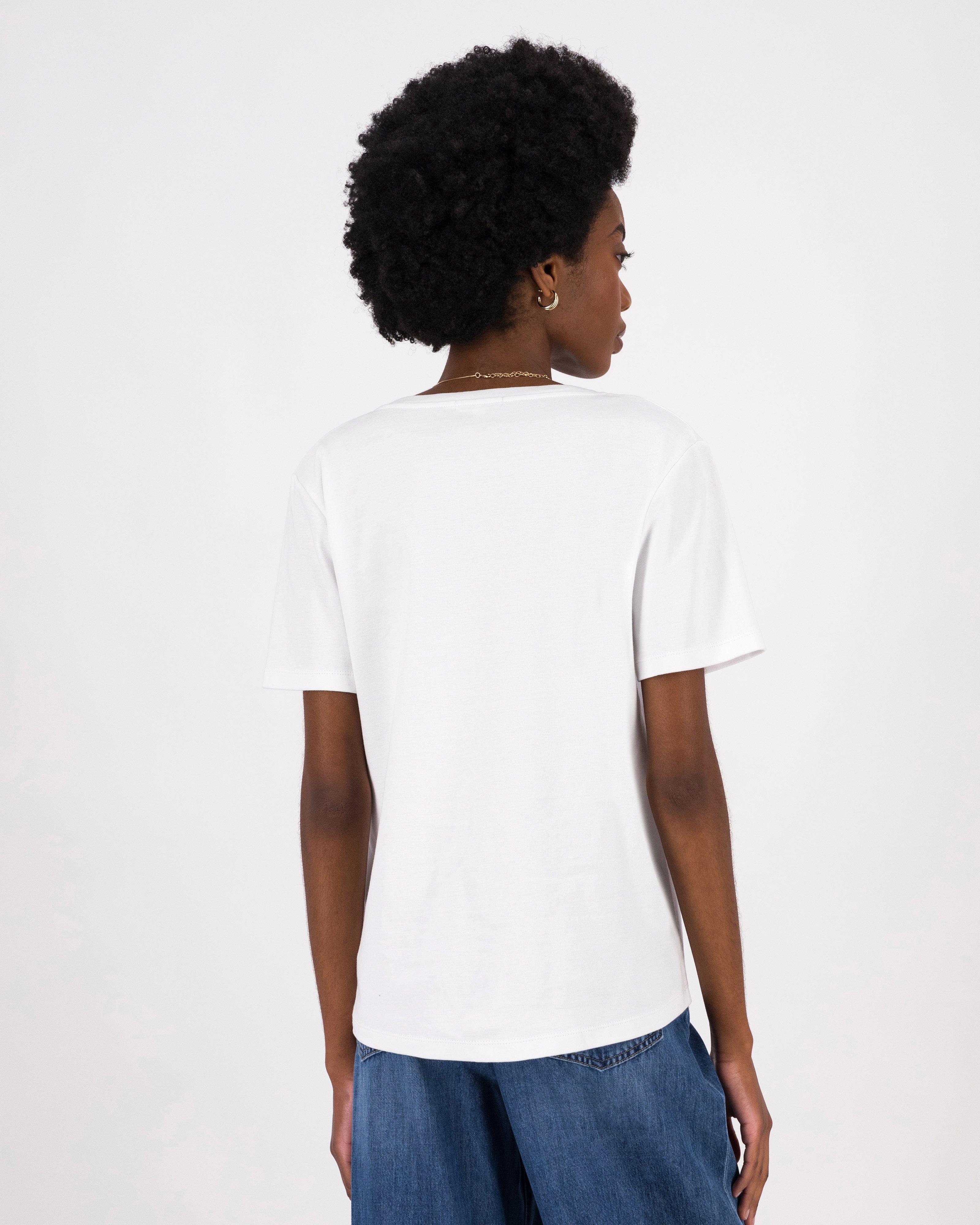 Liv V-Neck T-Shirt -  White