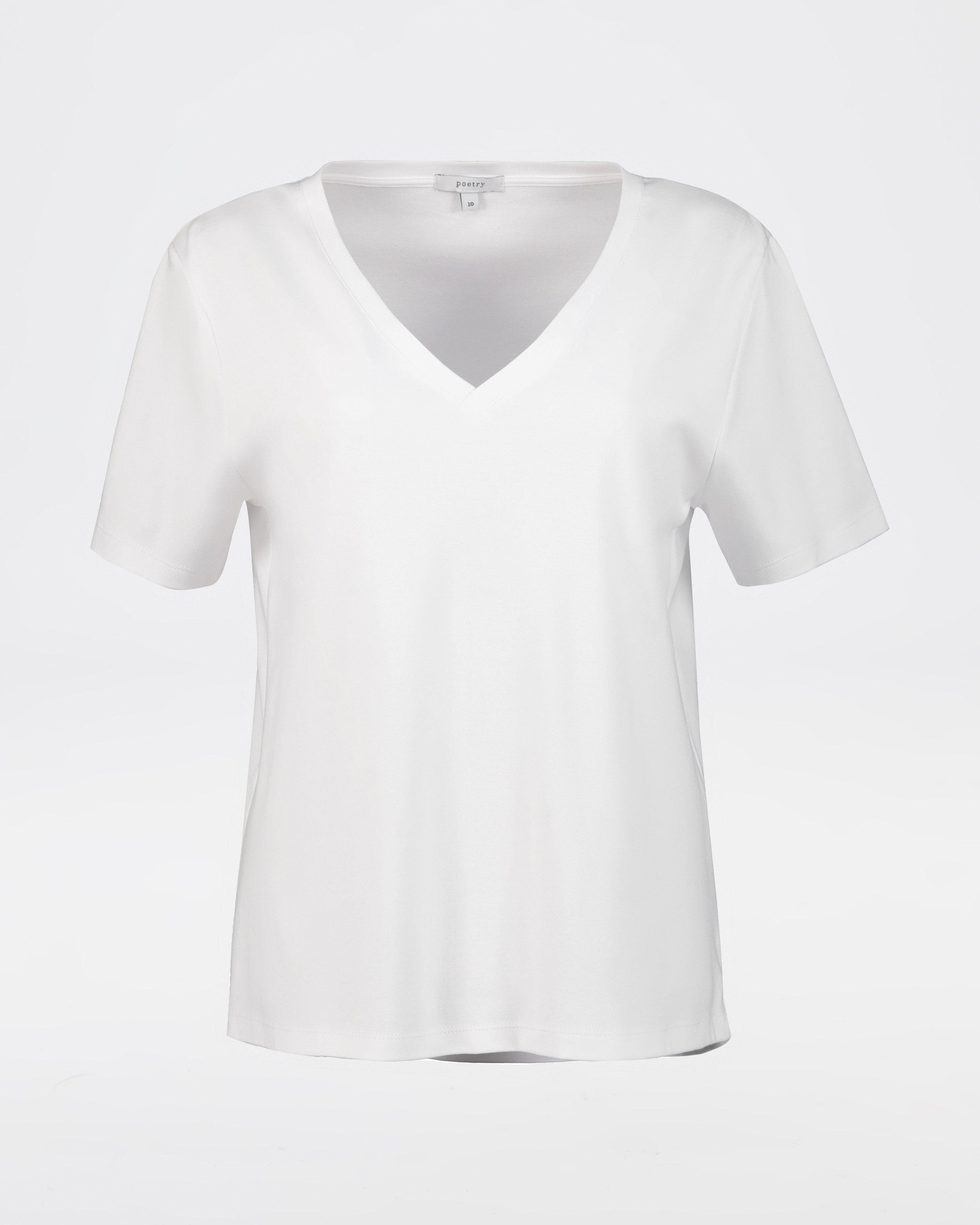 Liv V-Neck T-Shirt -  White