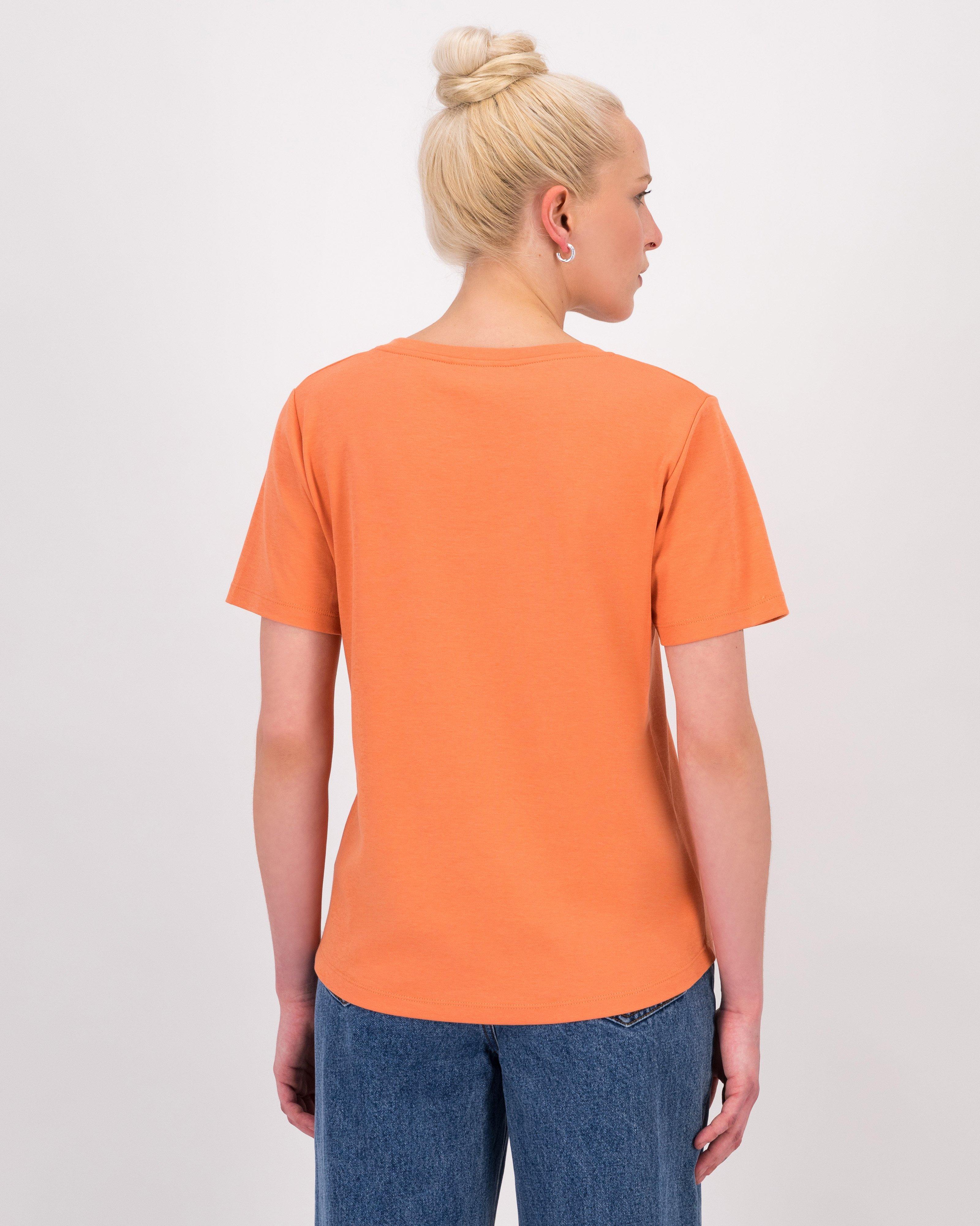 Liv V-Neck T-Shirt -  Orange