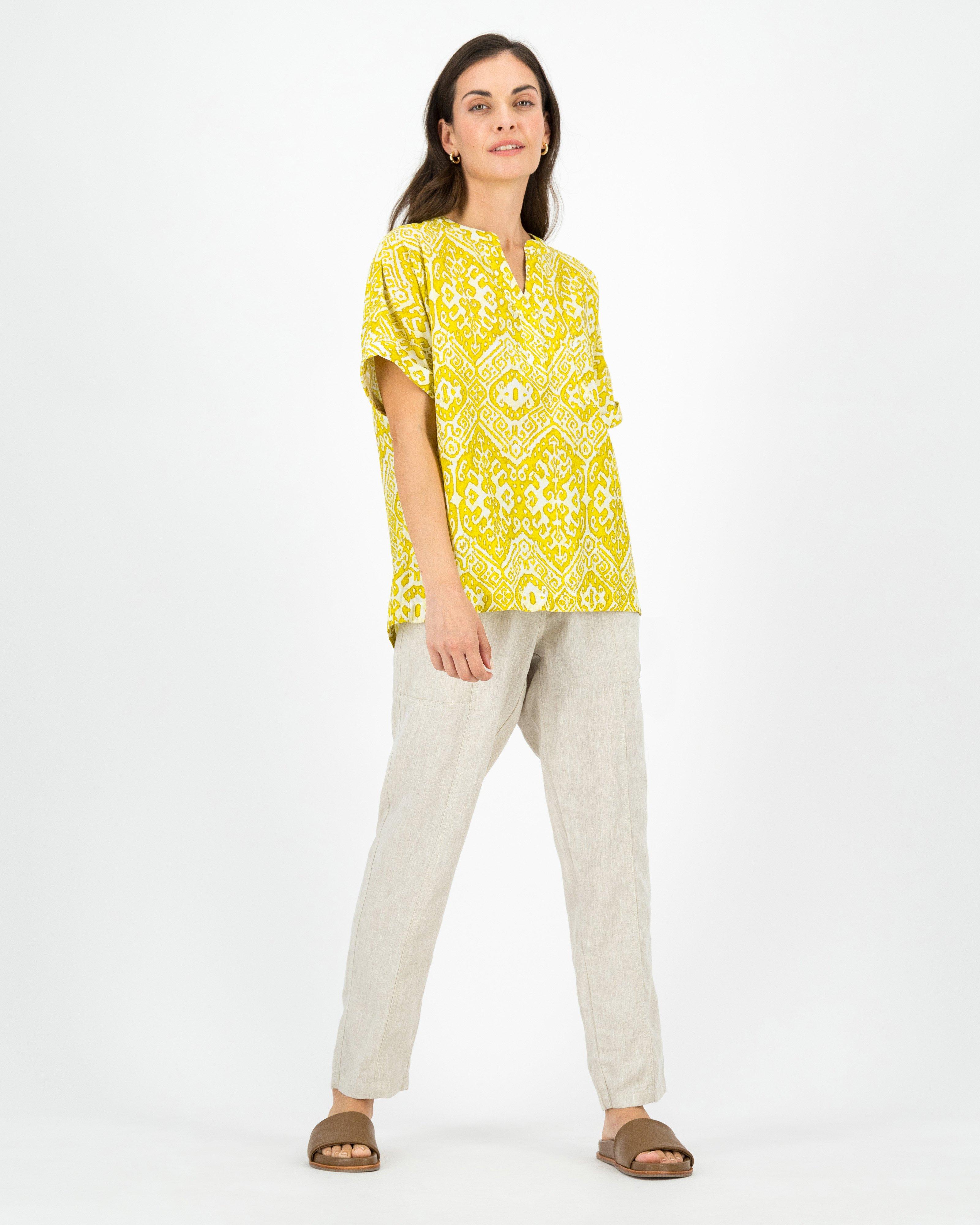 Rare Earth Women’s Thandi V-neck Blouse -  Chartreuse