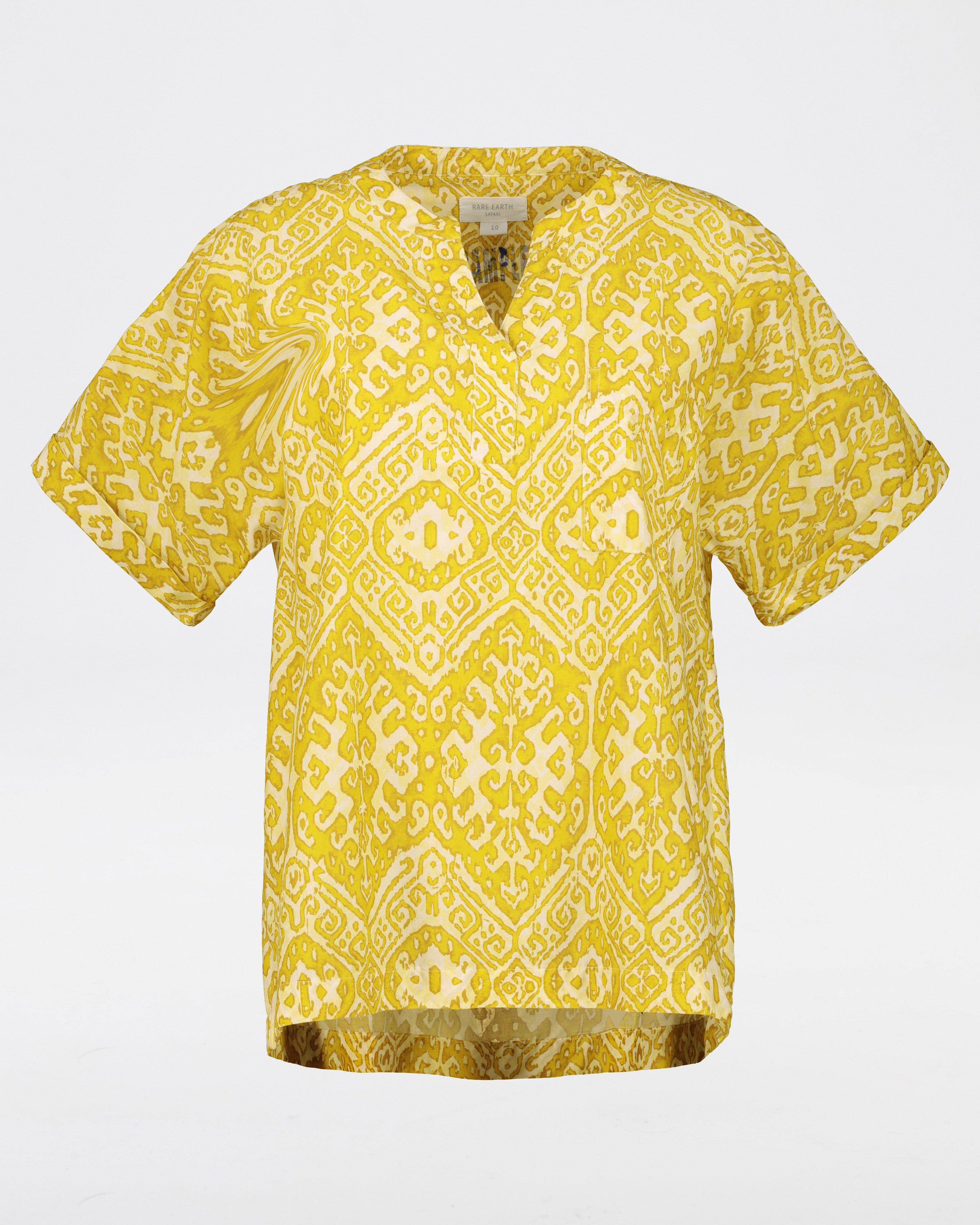 Rare Earth Women’s Thandi V-neck Blouse -  Chartreuse