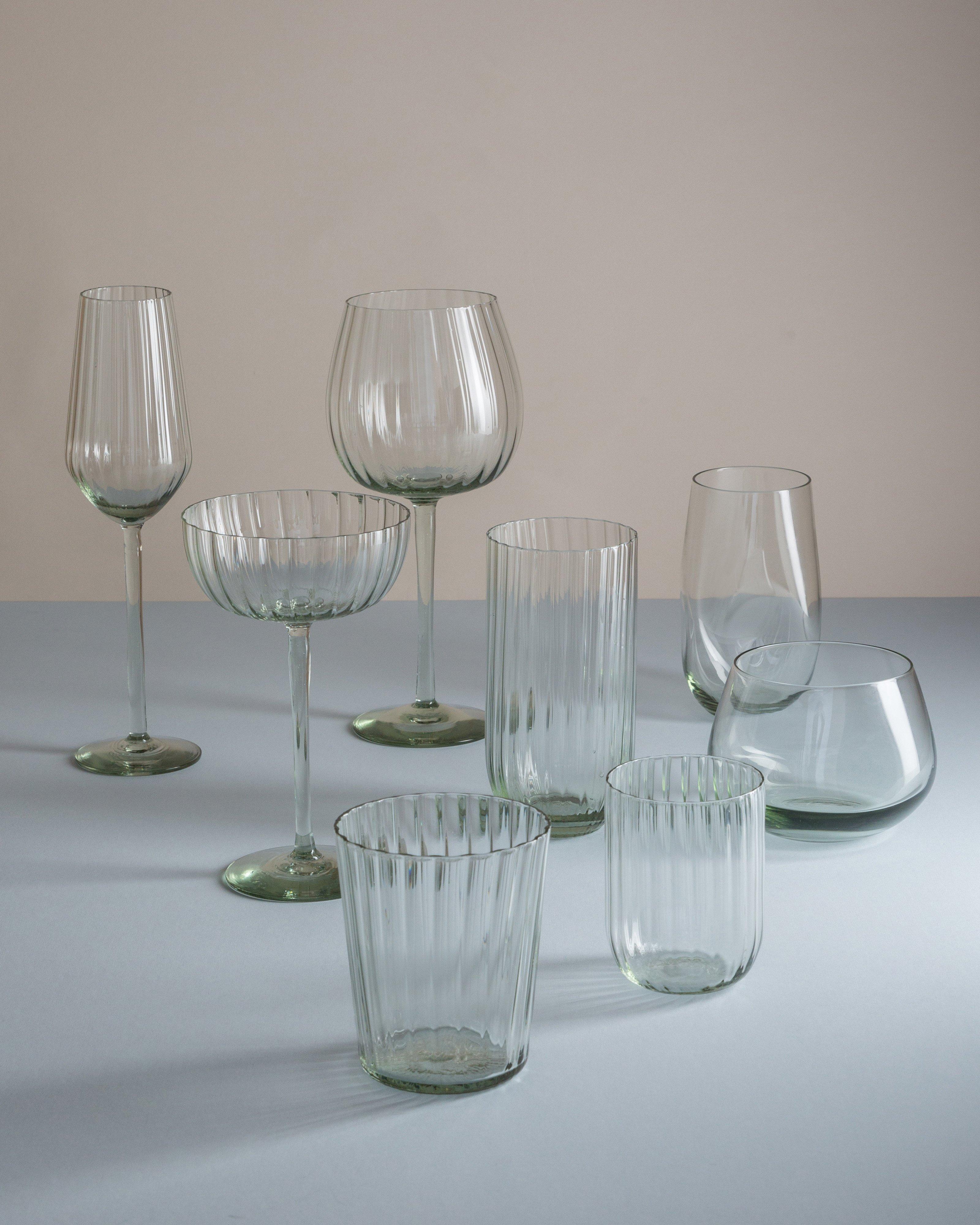 Ngwenya Ribbed Coupe Glass -  No Colour