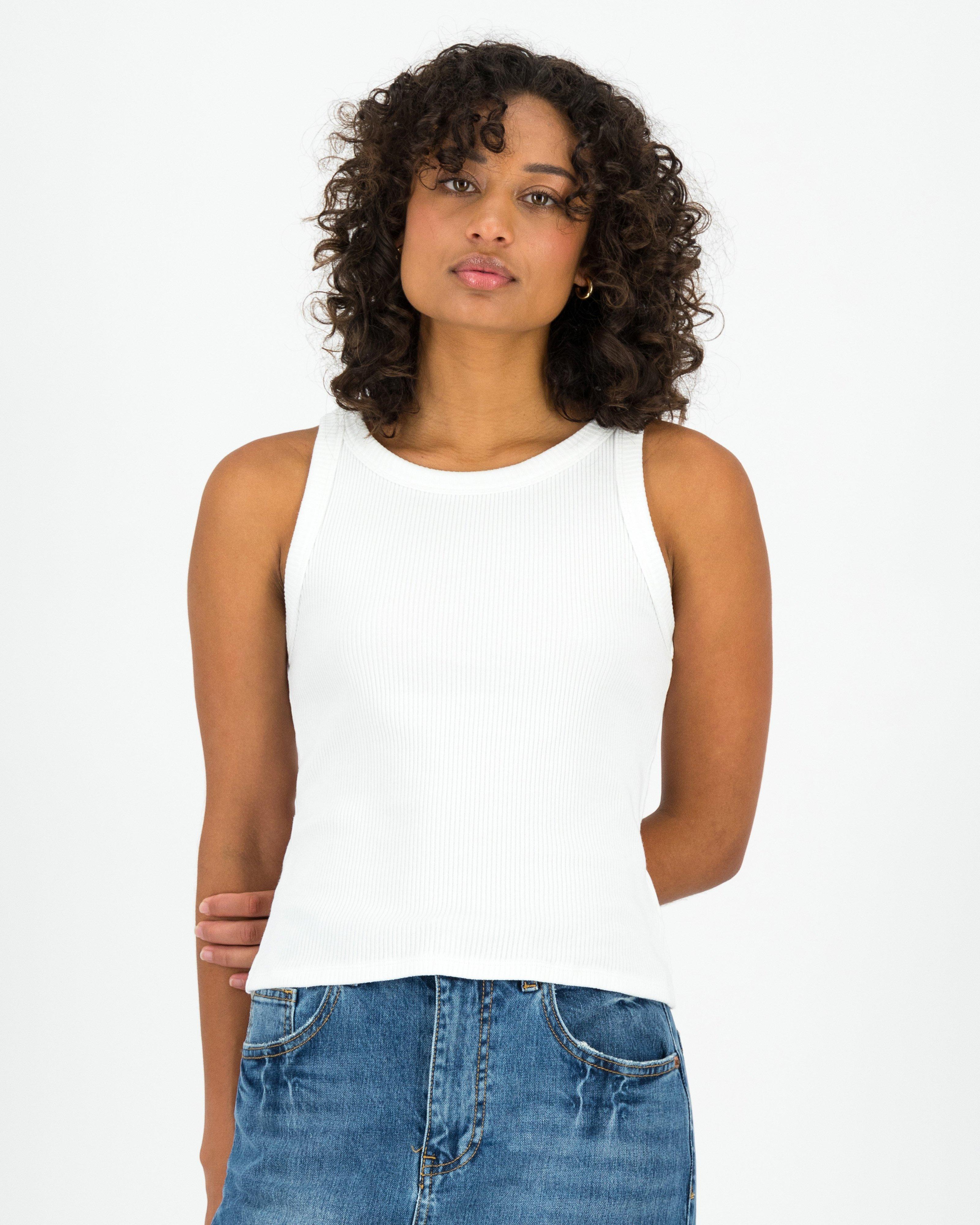 Women's Blaire Ribbed Cami -  White