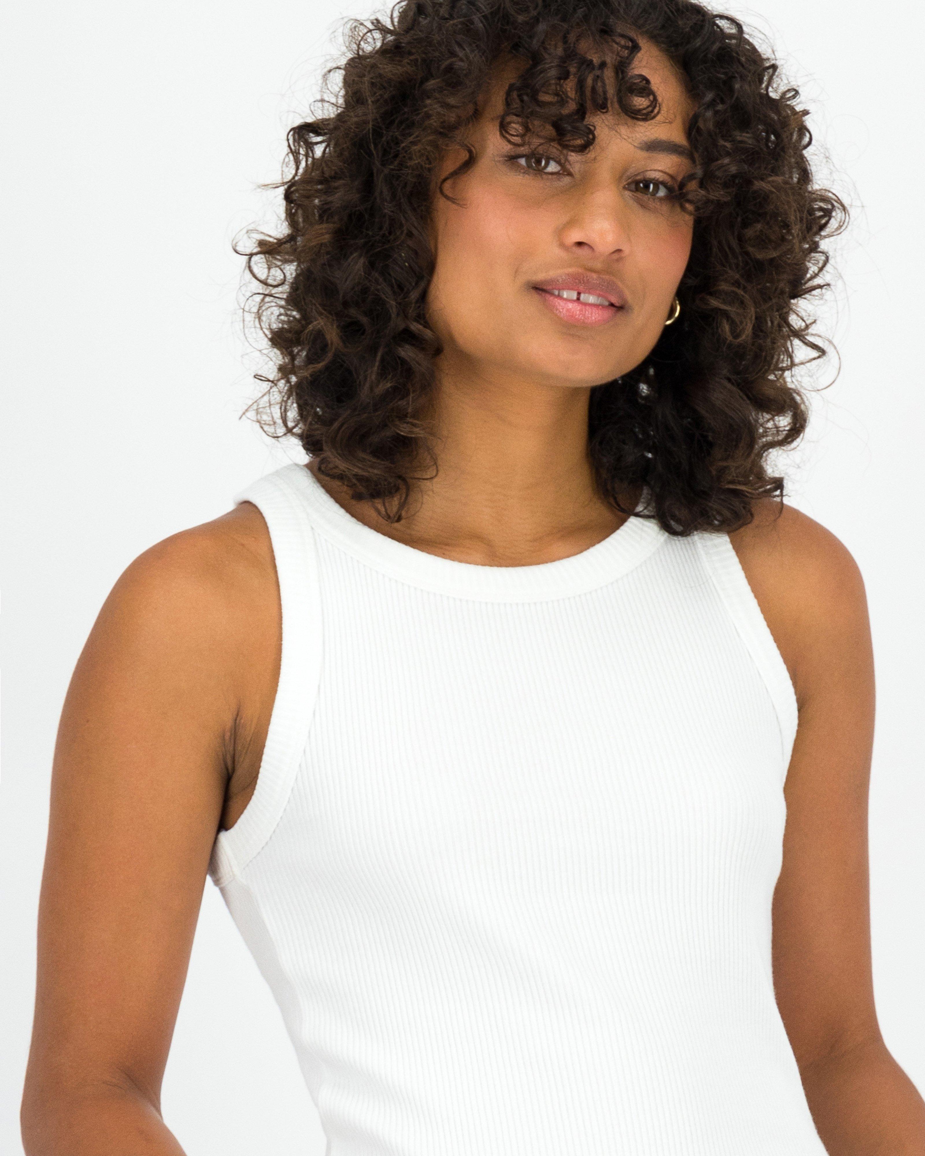 Women's Blaire Ribbed Cami -  White