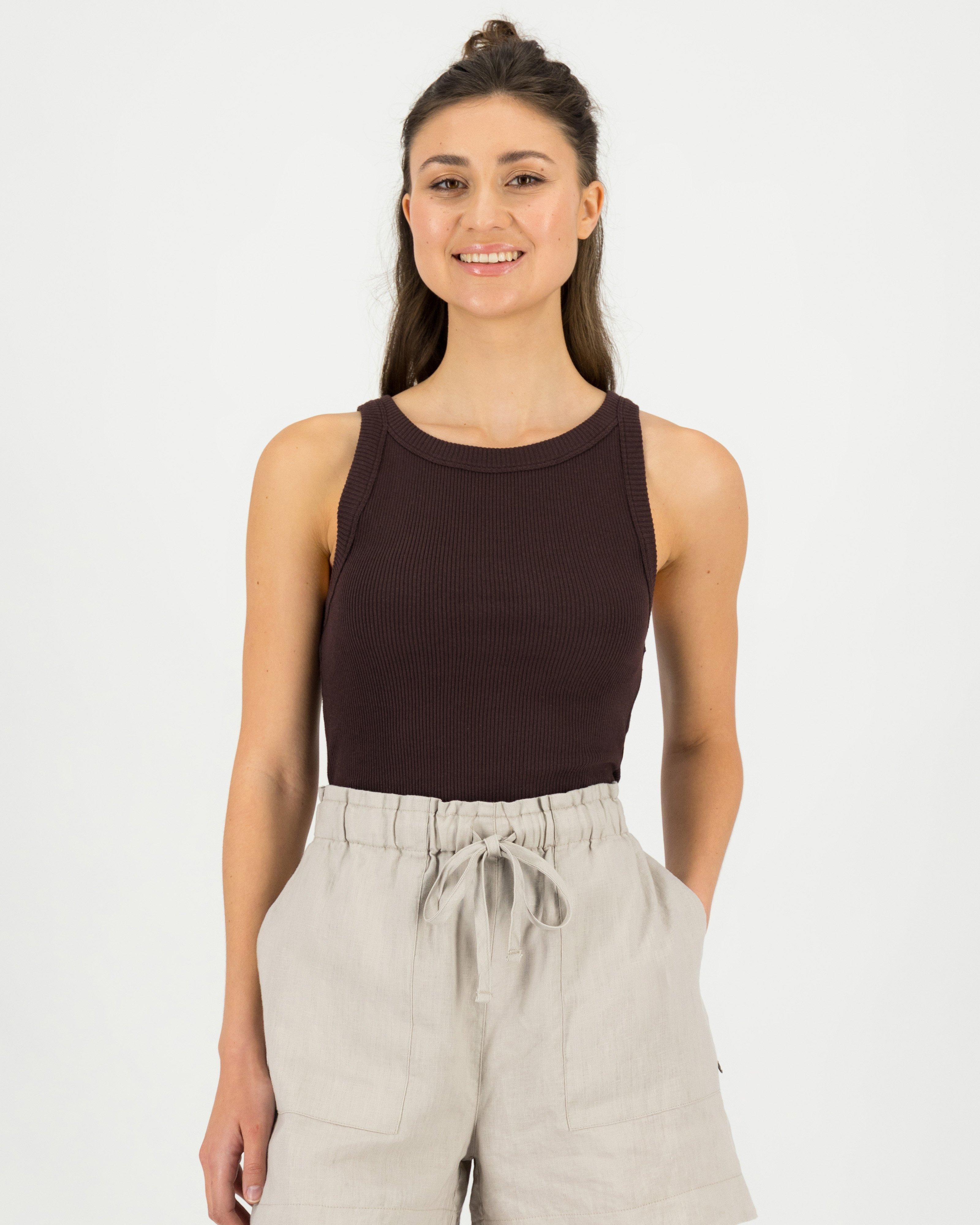 Women's Blaire Ribbed Cami -  Chocolate