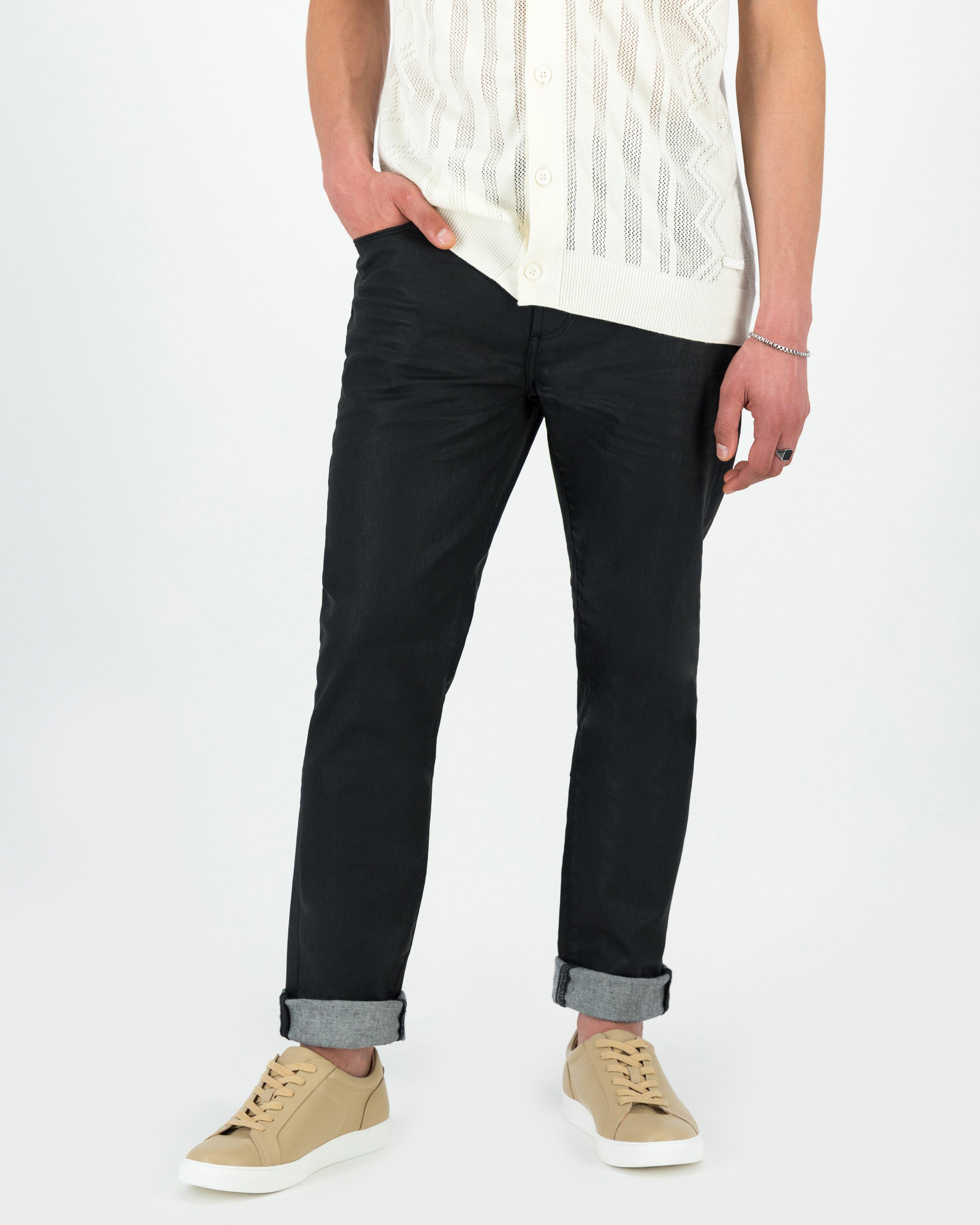 Men's Mayson Coated Slim Denim -  Black