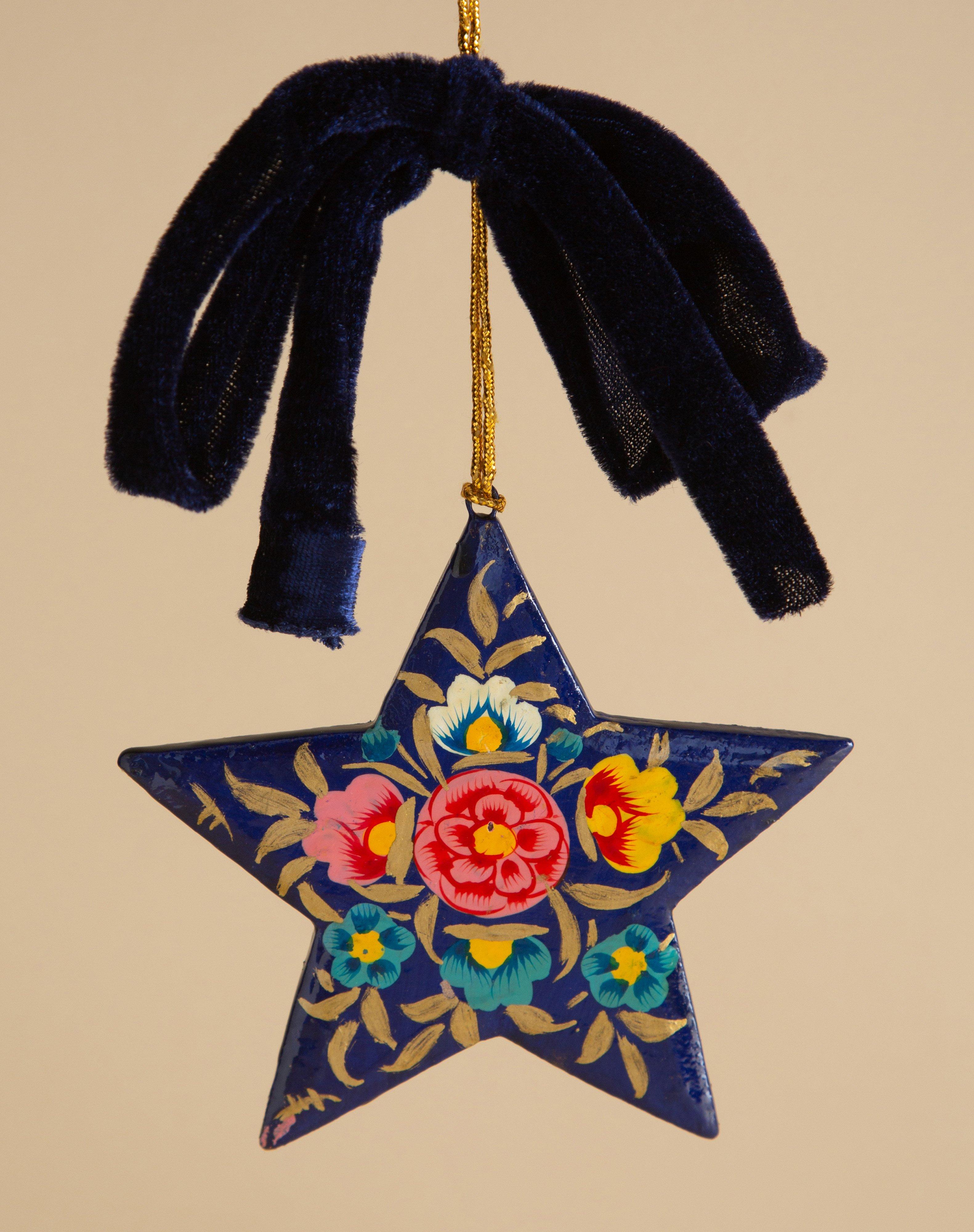 Festive Hand Painted Large Star Decoration -  Assorted