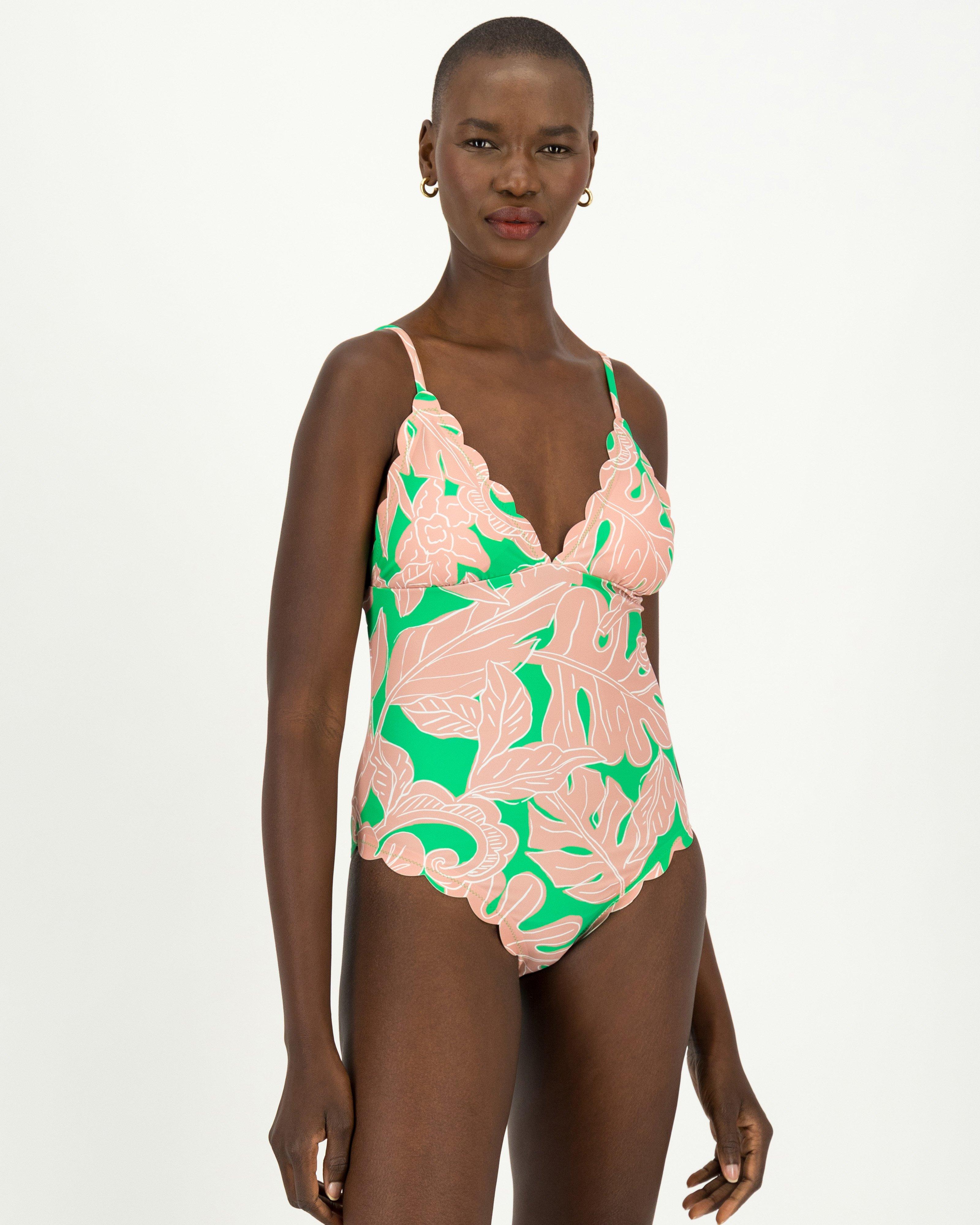 Scalloped one store piece swimsuit