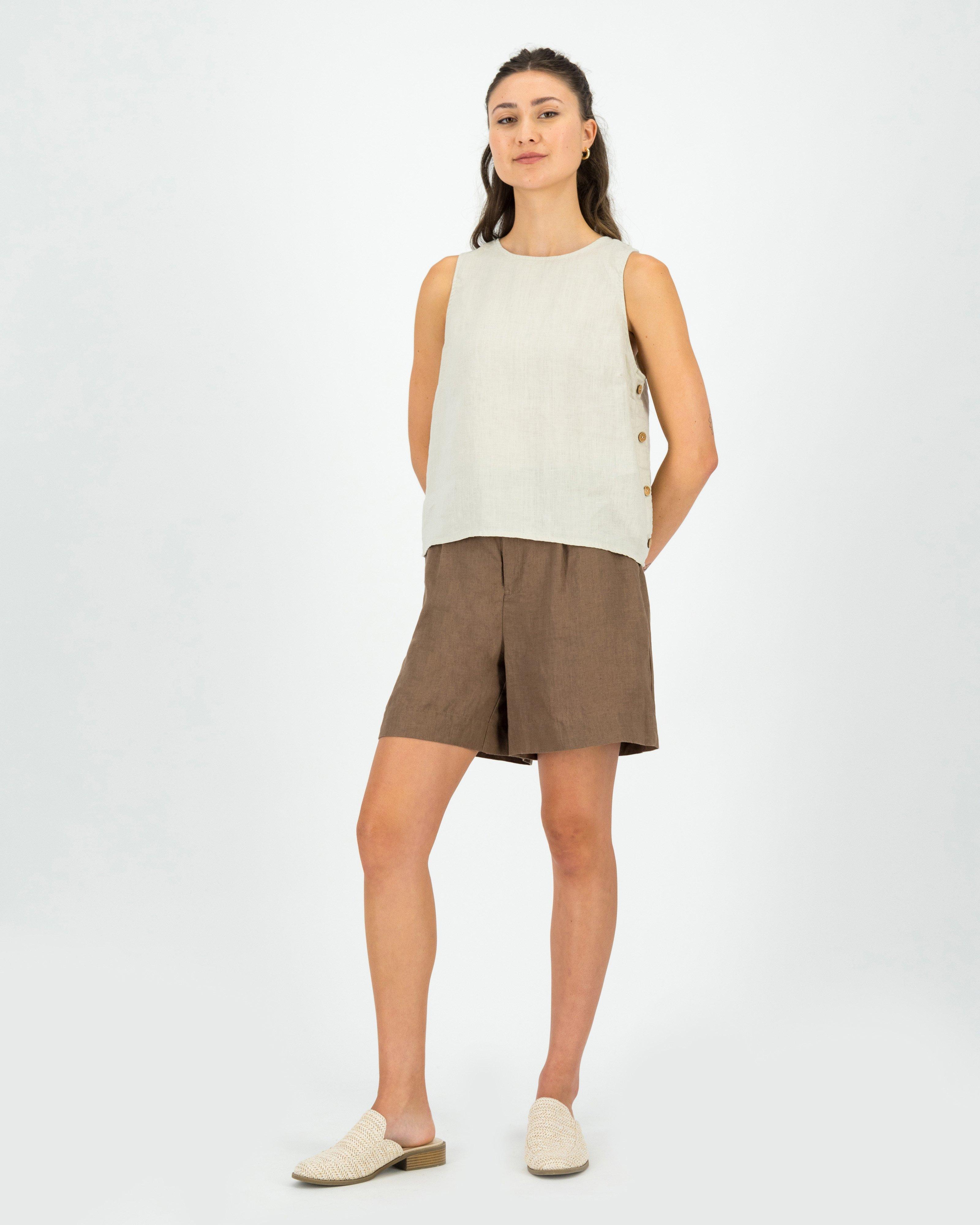 Old Khaki Women’s Lucy Linen Buttoned Camisole -  Stone