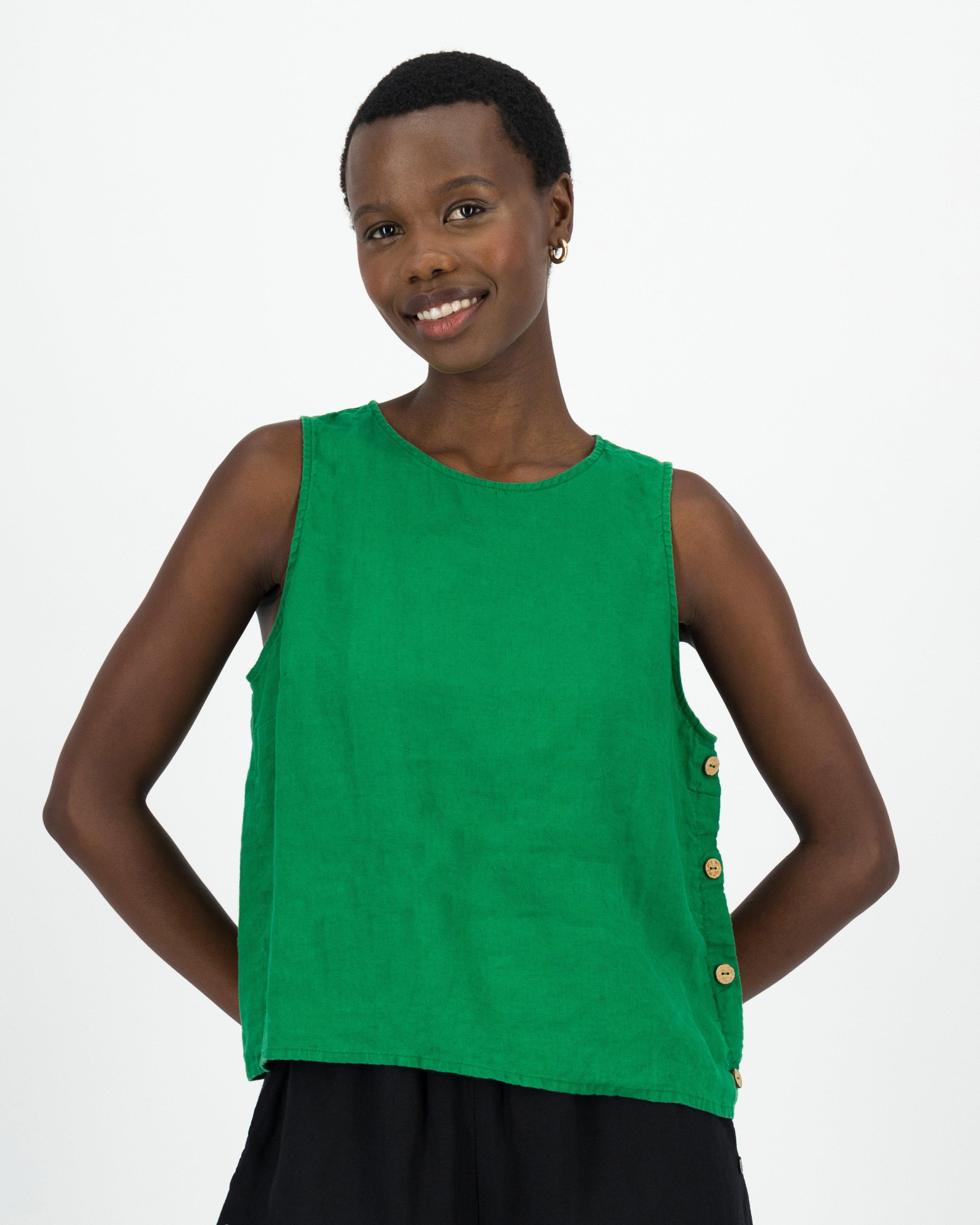Women’s Lucy Buttoned Detail Cami -  Green