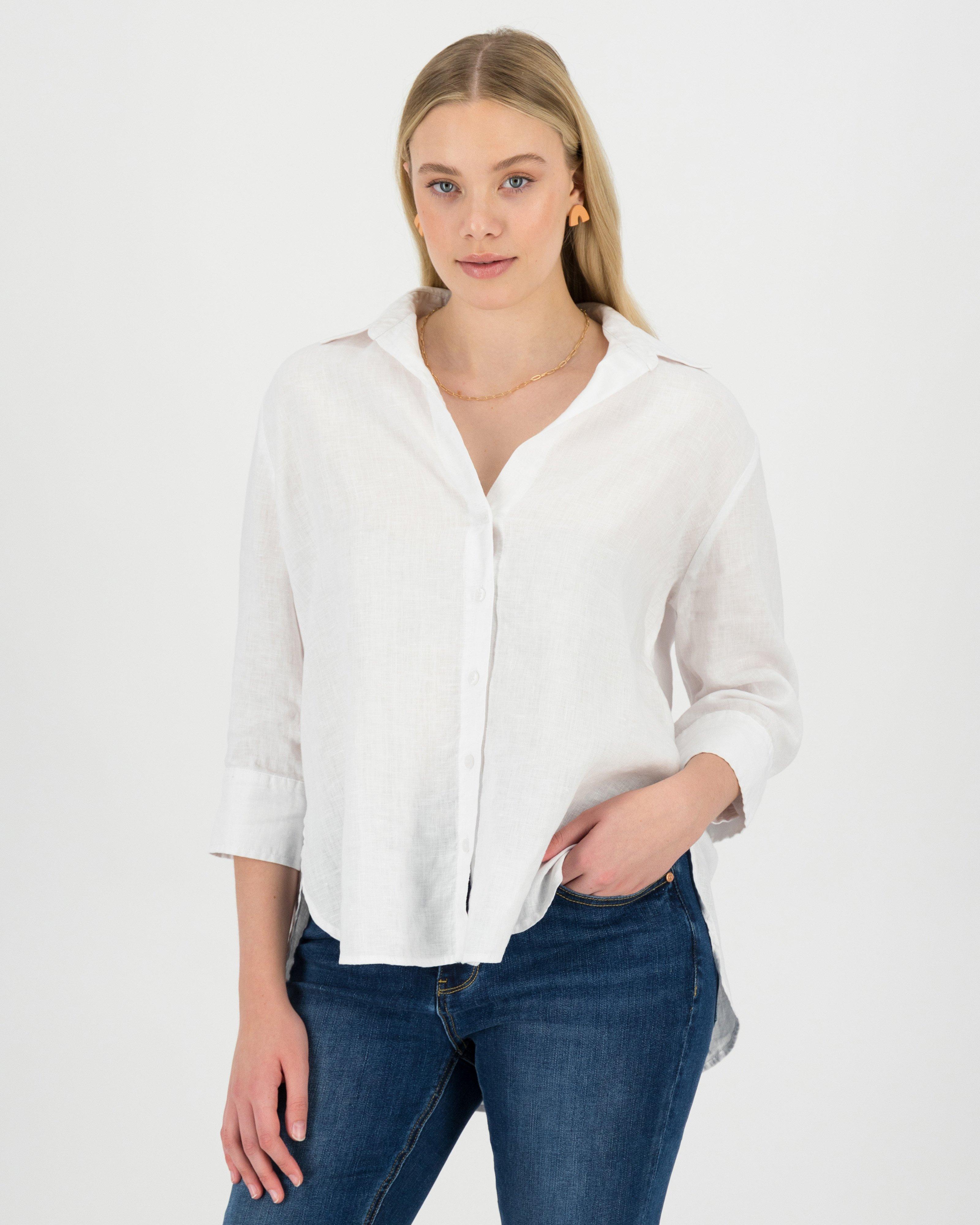 Women’s Maya Linen Shirt -  White