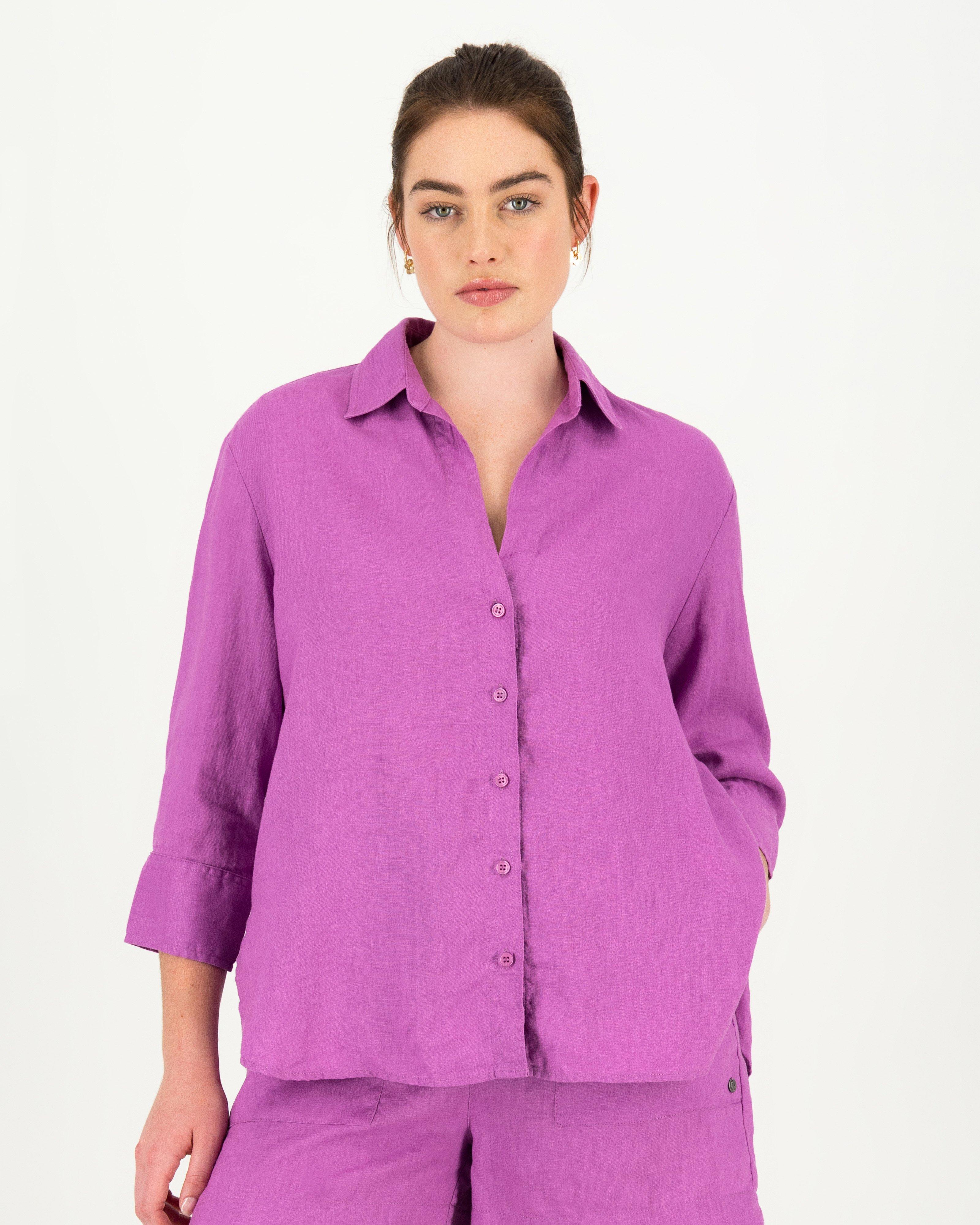 Women’s Maya Linen Shirt -  Purple