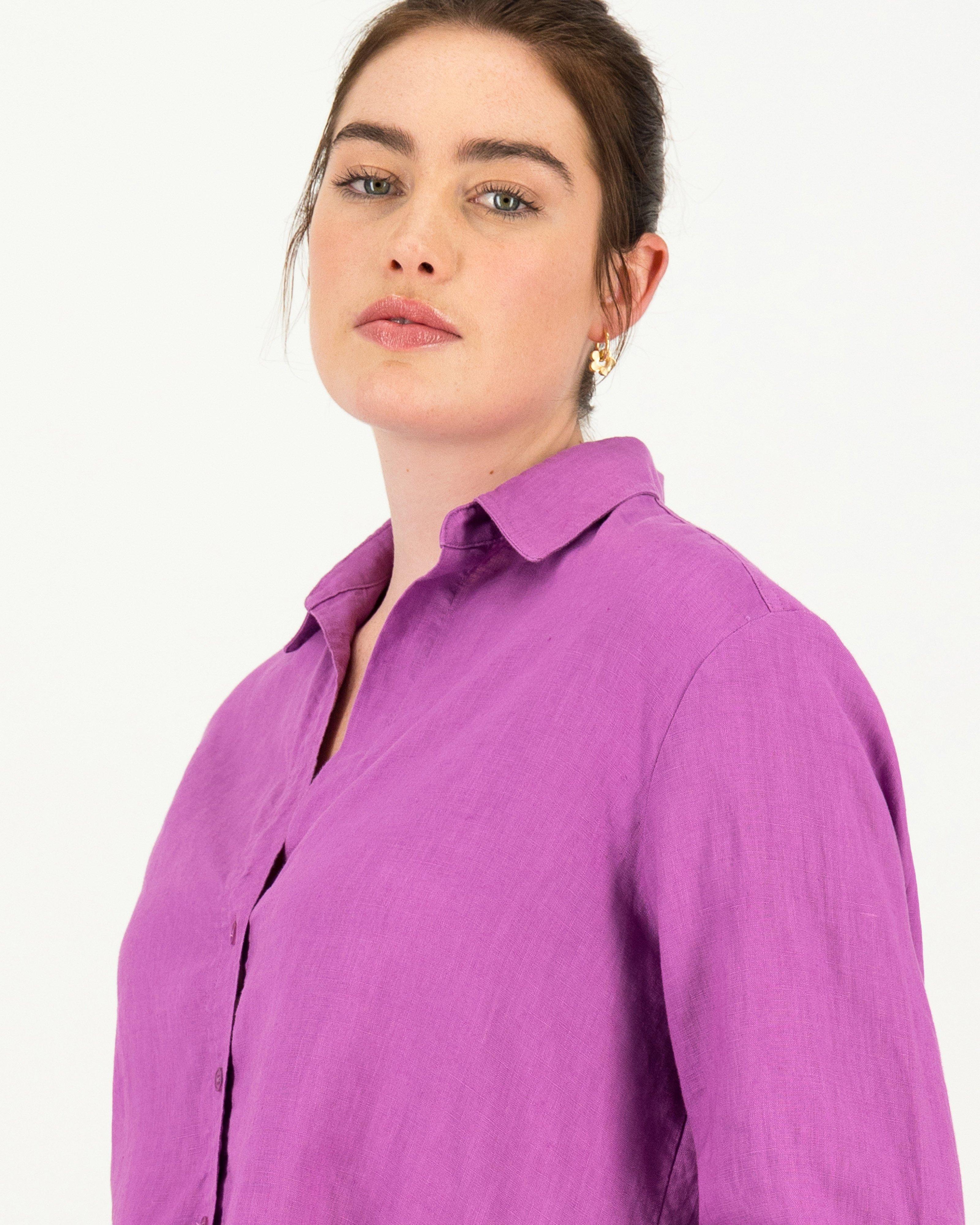 Women’s Maya Linen Shirt -  Purple