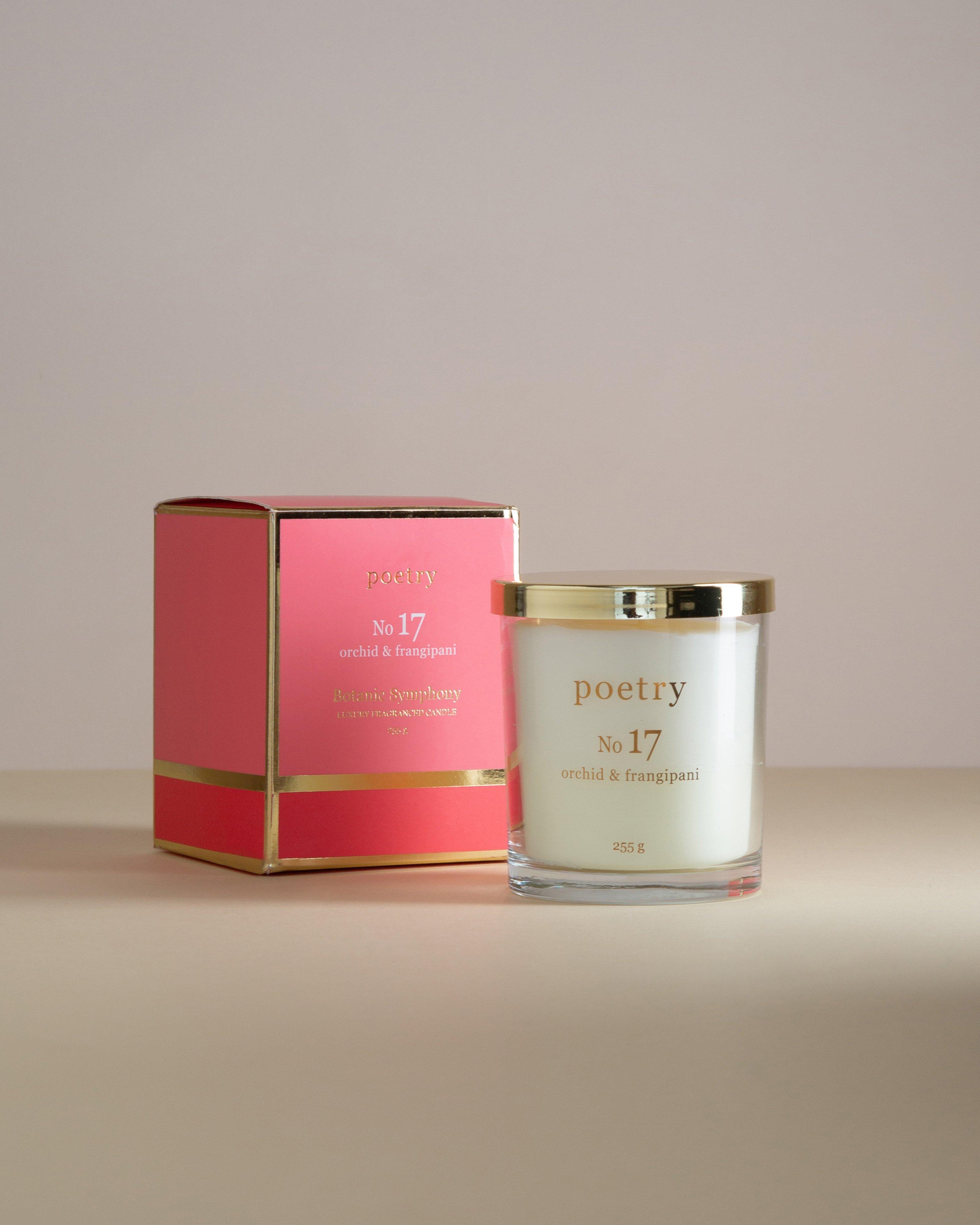 Orchid and Frangipani Premium Fragranced Candle -  Pink