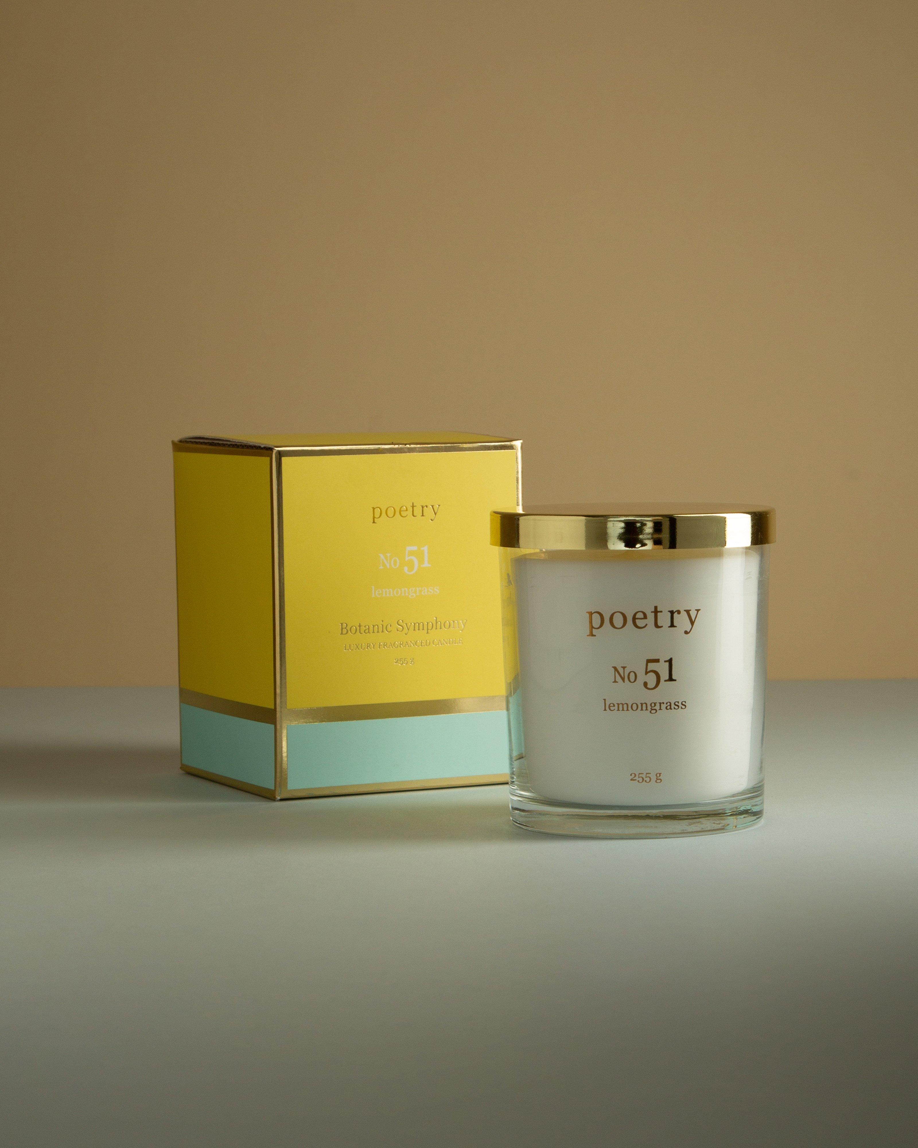 Lemongrass Premium Fragranced Candle 255g -  Yellow
