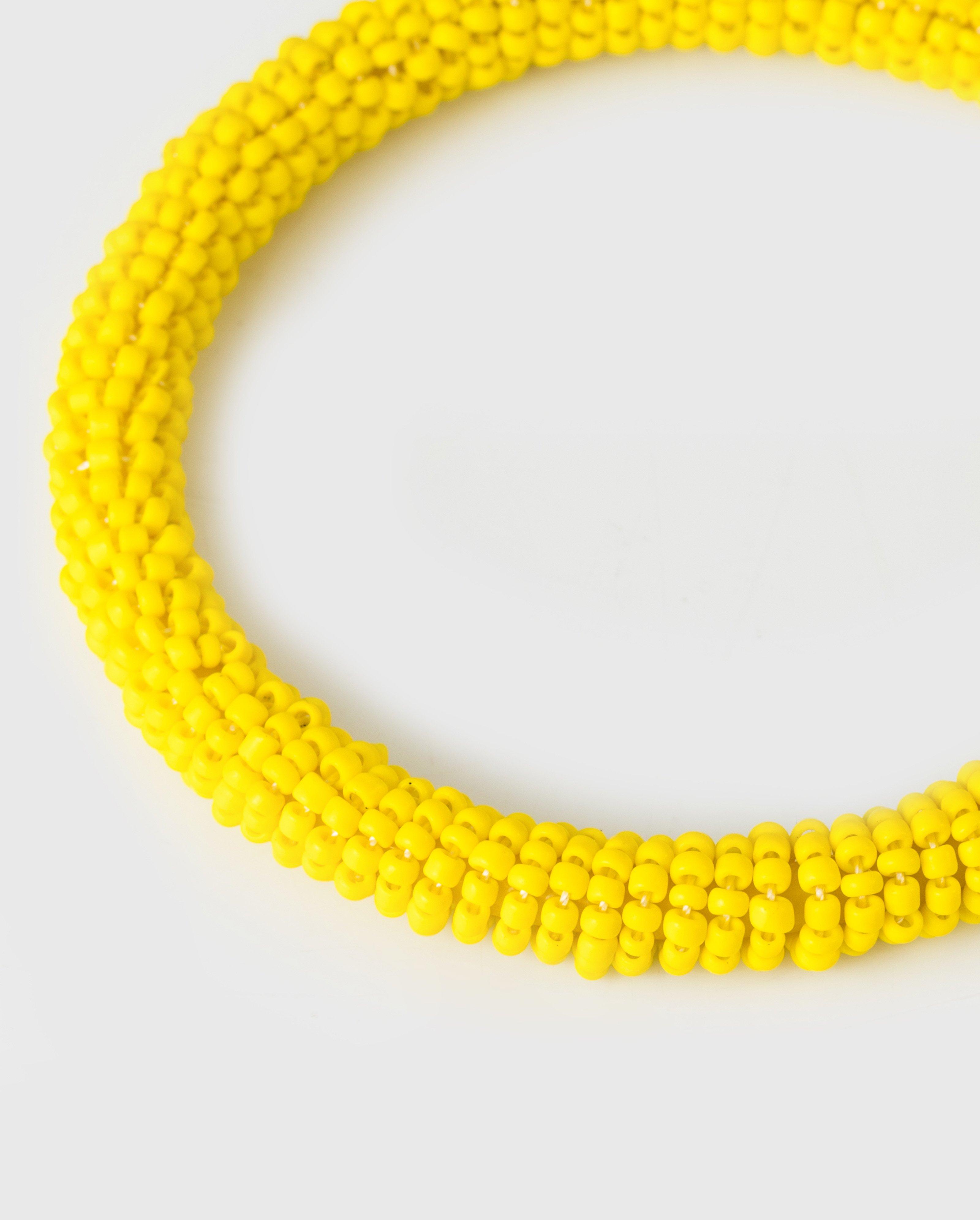 Women's Beaded Bangle Bracelet -  Yellow