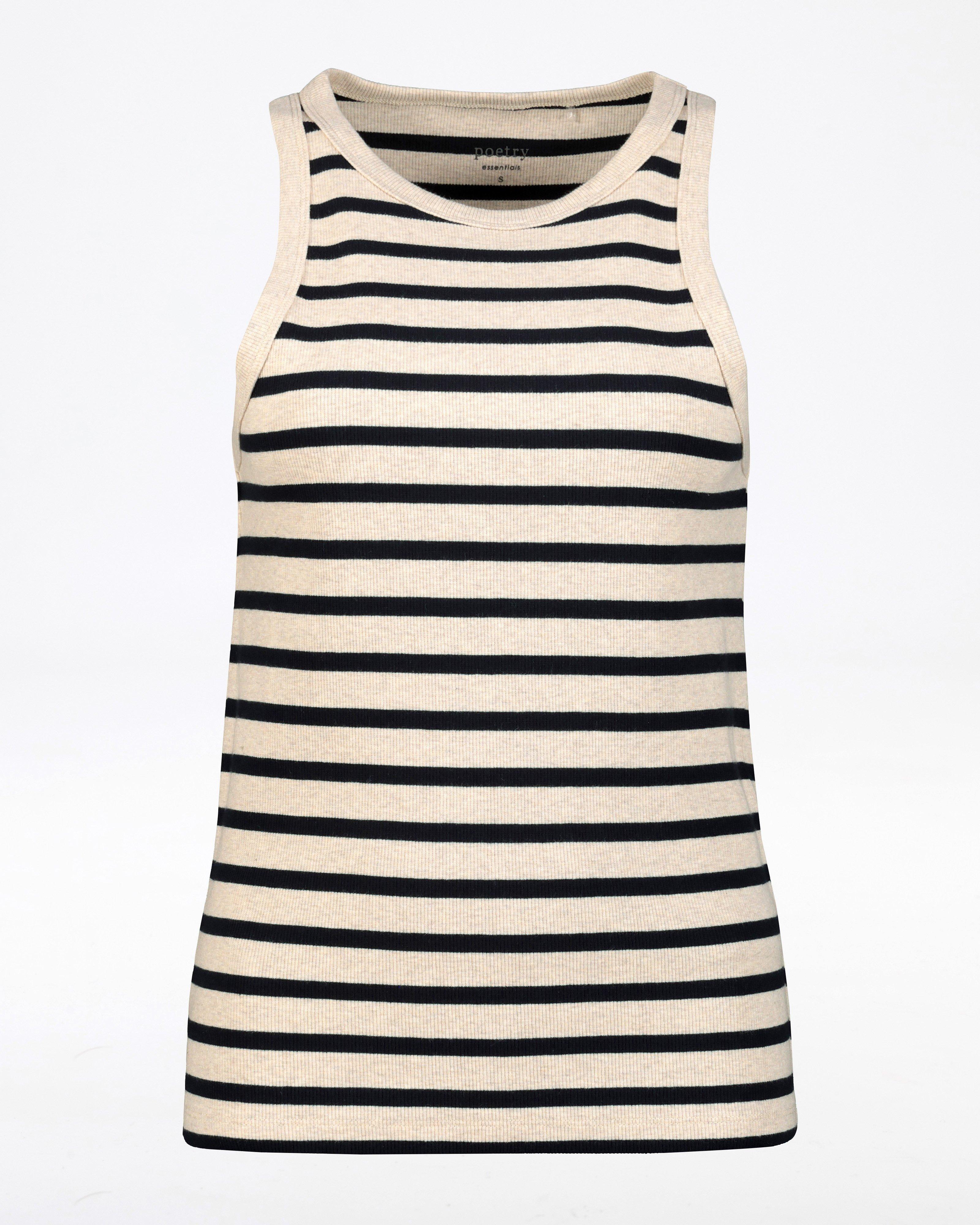 Roza Striped Vest -  Black