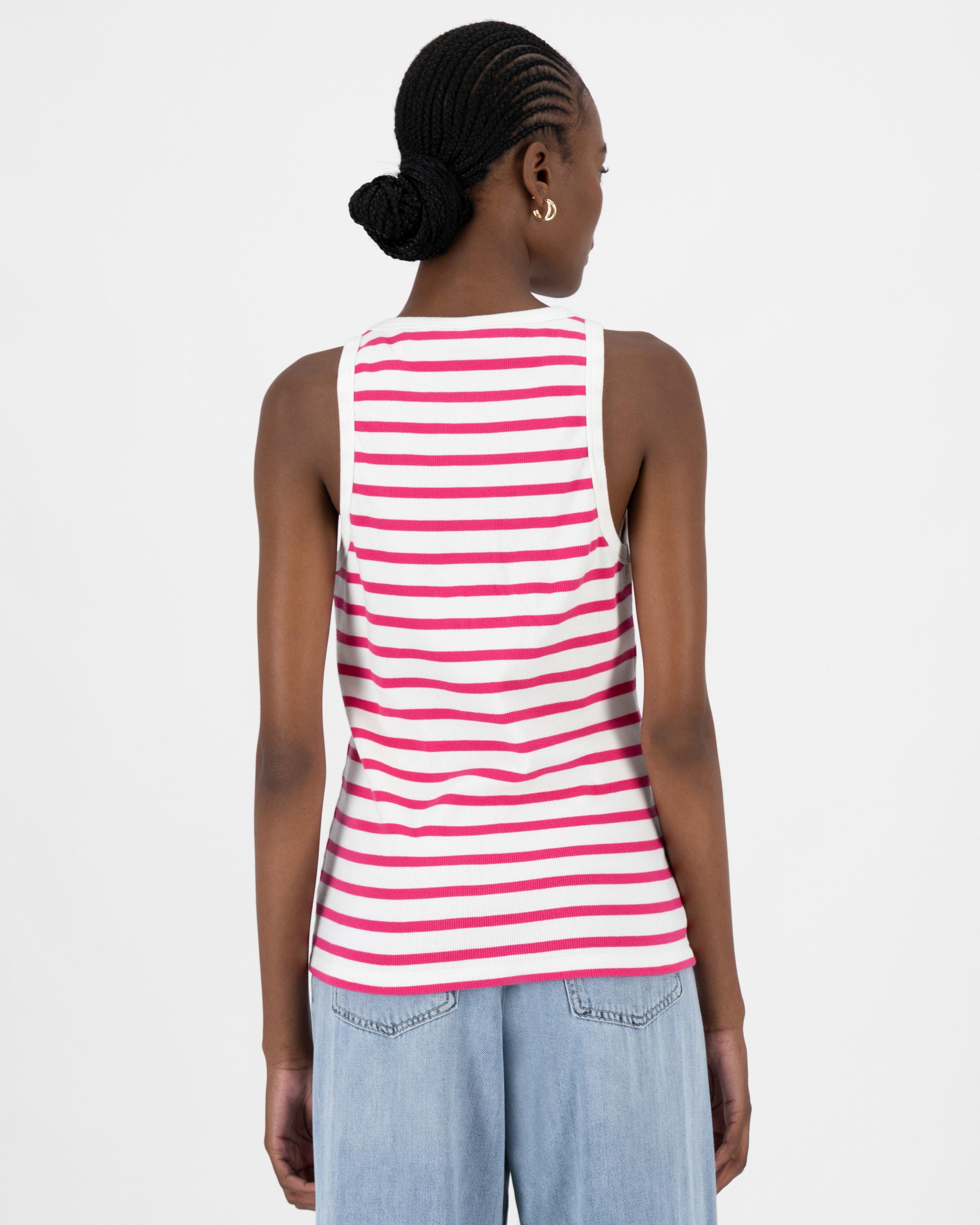 Roza Striped Vest -  Pink