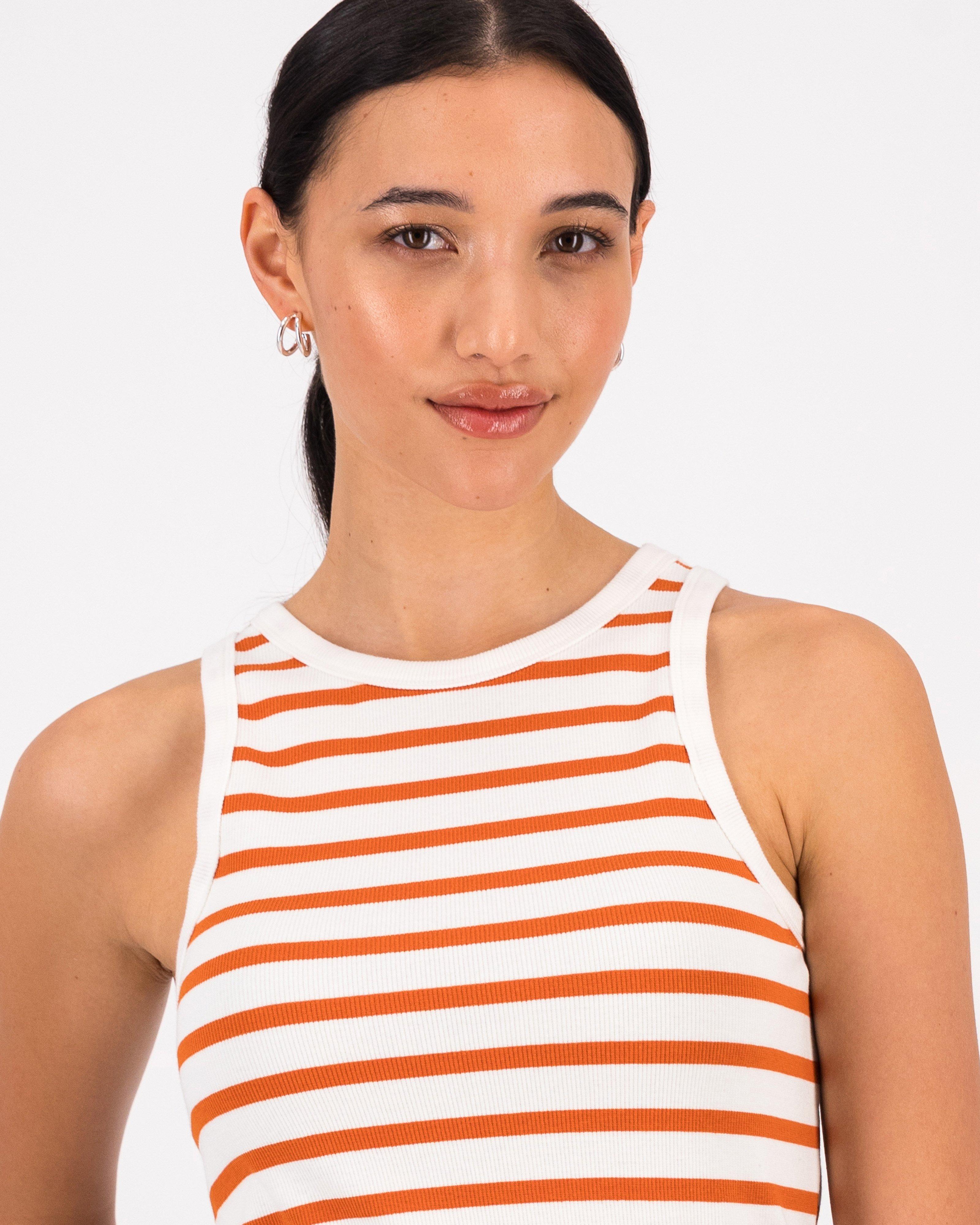 Roza Striped Vest -  Orange
