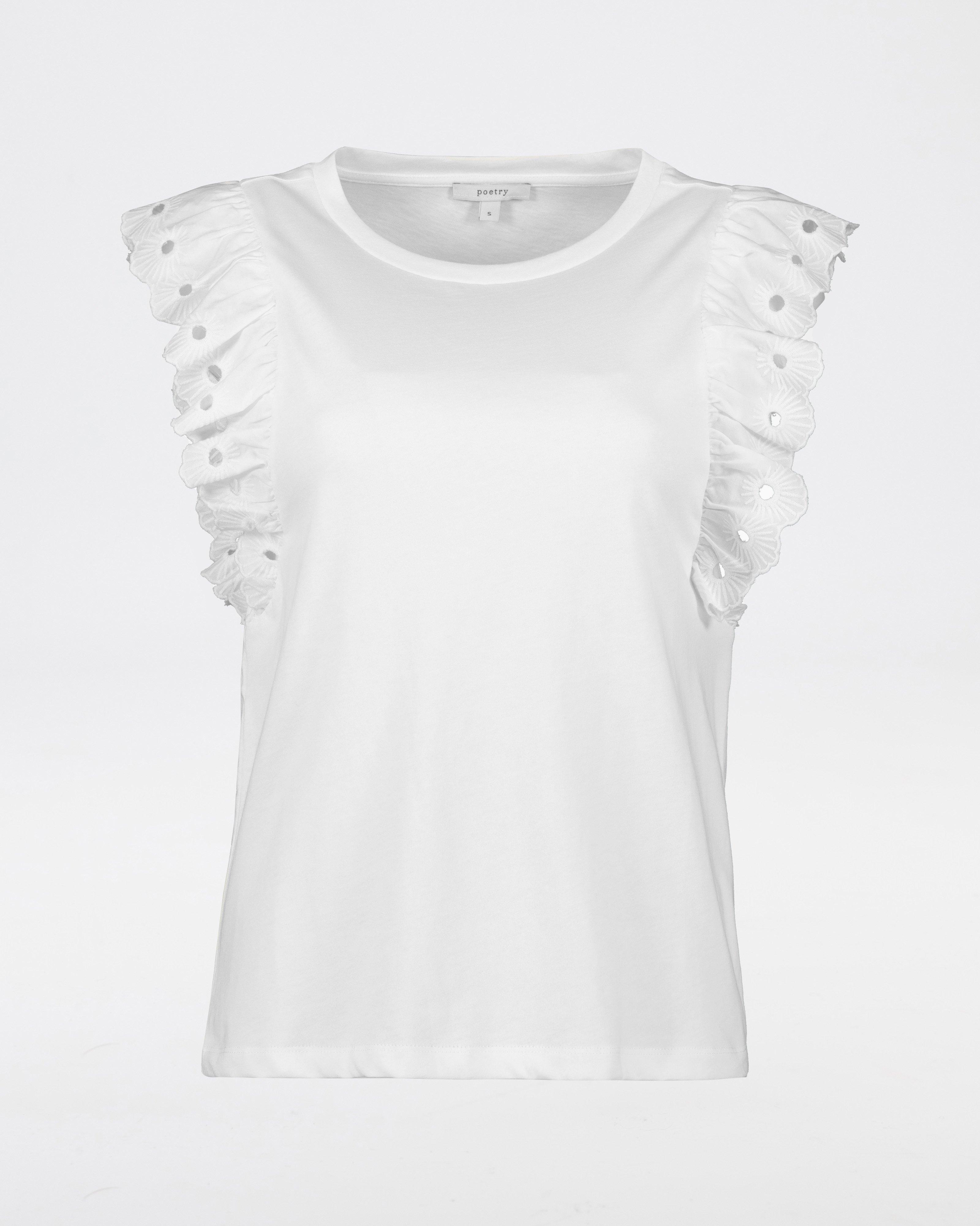 Caitlin Embroidered T-Shirt -  White