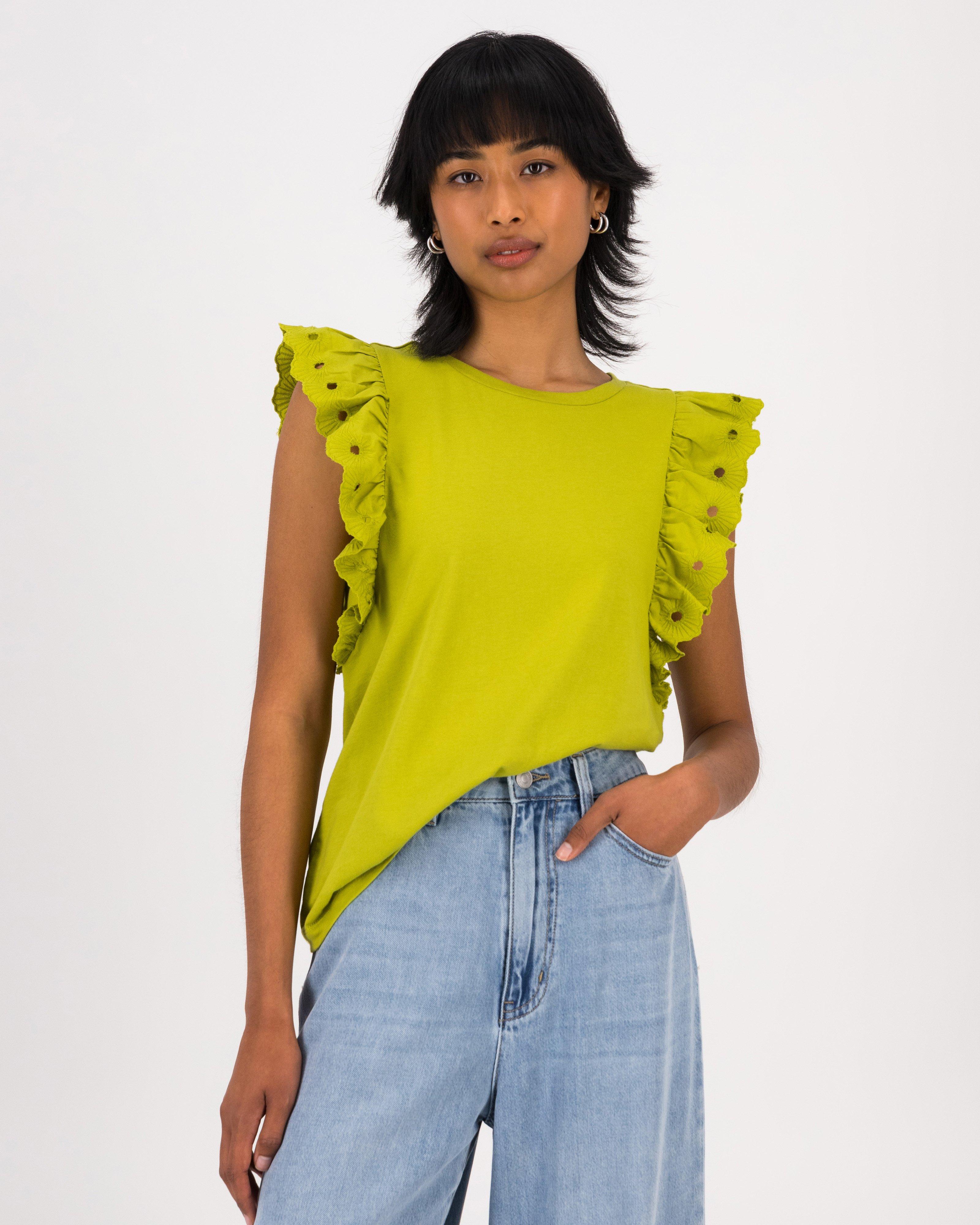 Caitlin Embroidered T-Shirt -  Green