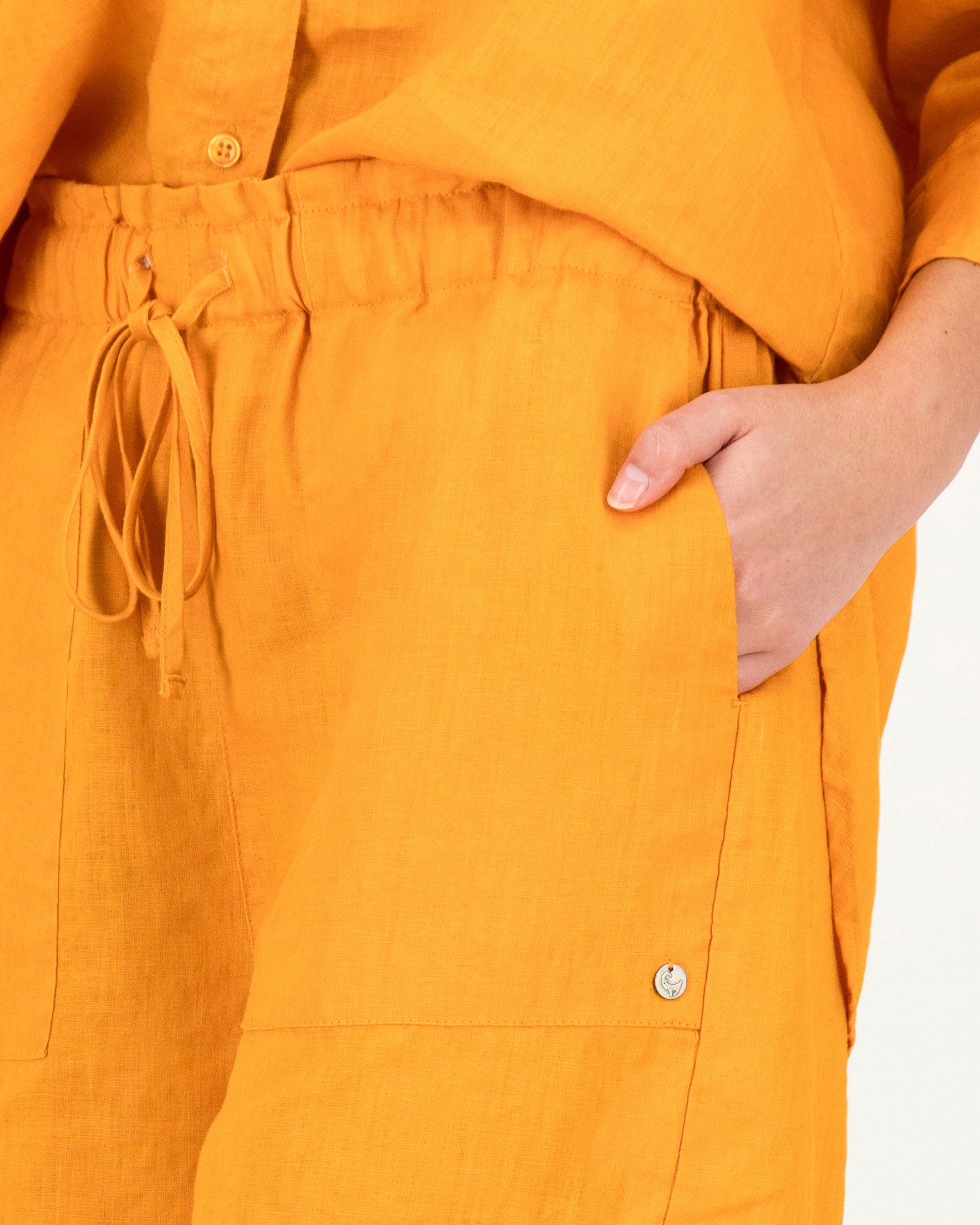 Women's Maya Linen Shorts -  Orange