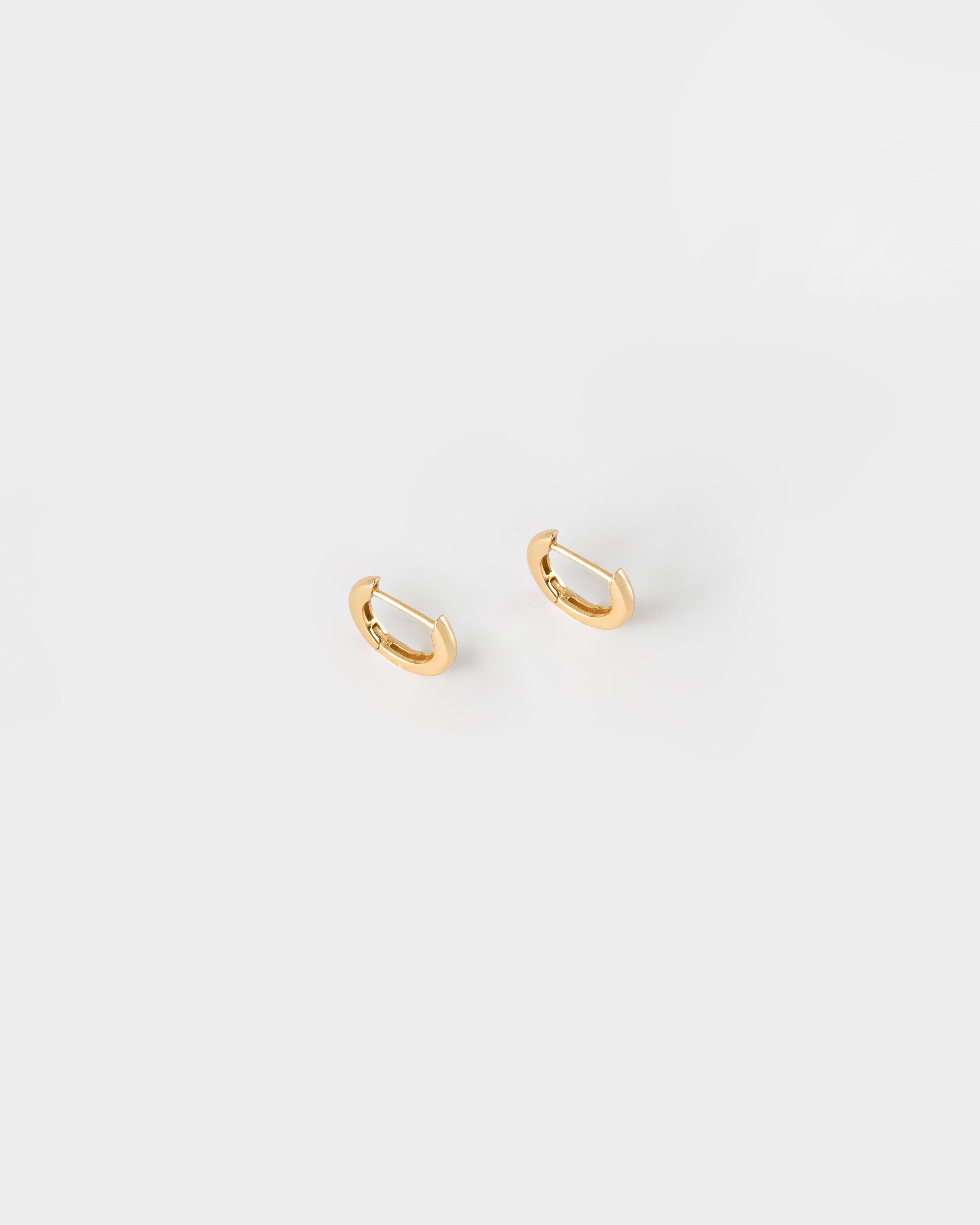 Sterling Silver Small Tube Hoop Earrings -  Gold