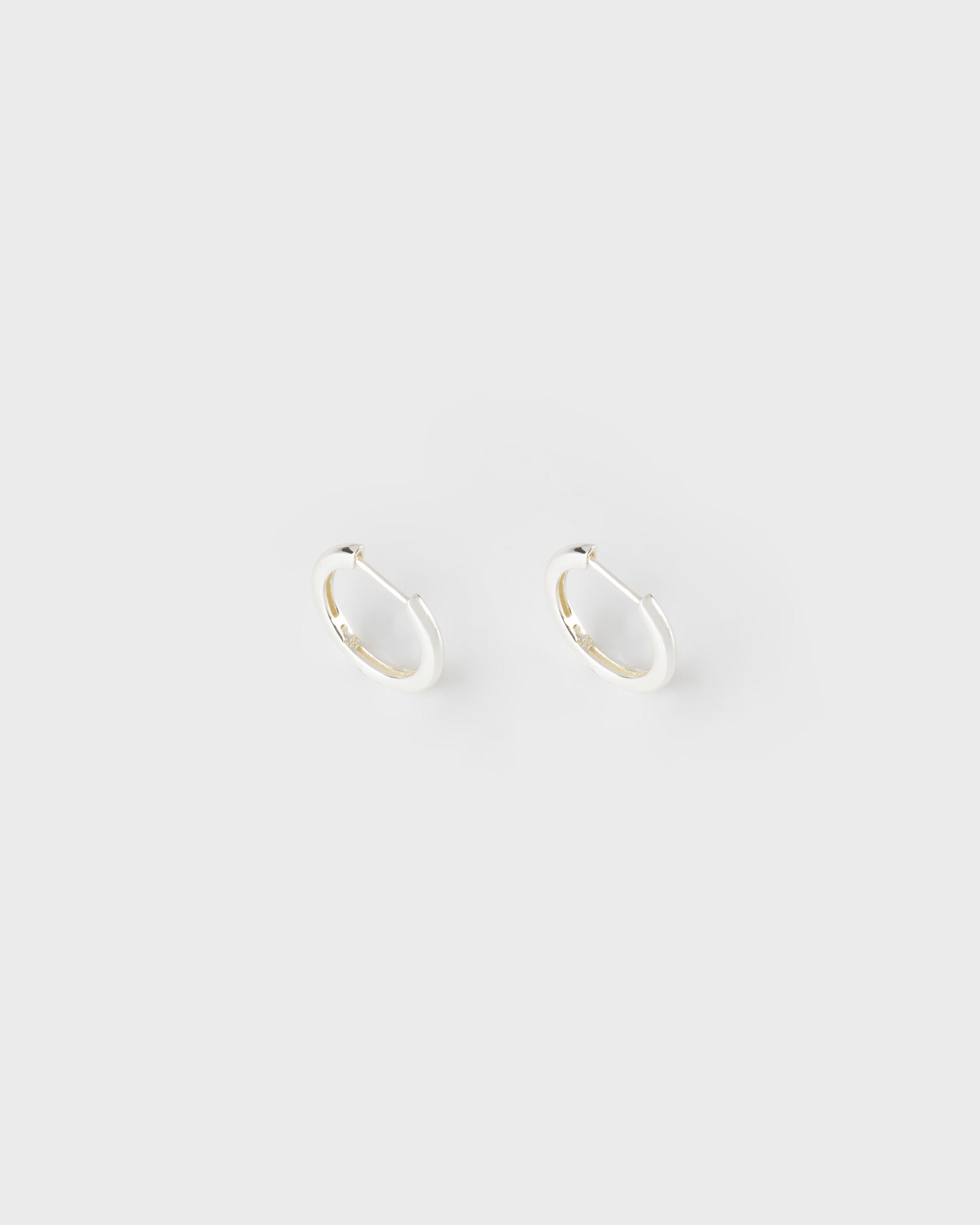 Sterling Silver Tube Hoop Earrings -  Silver