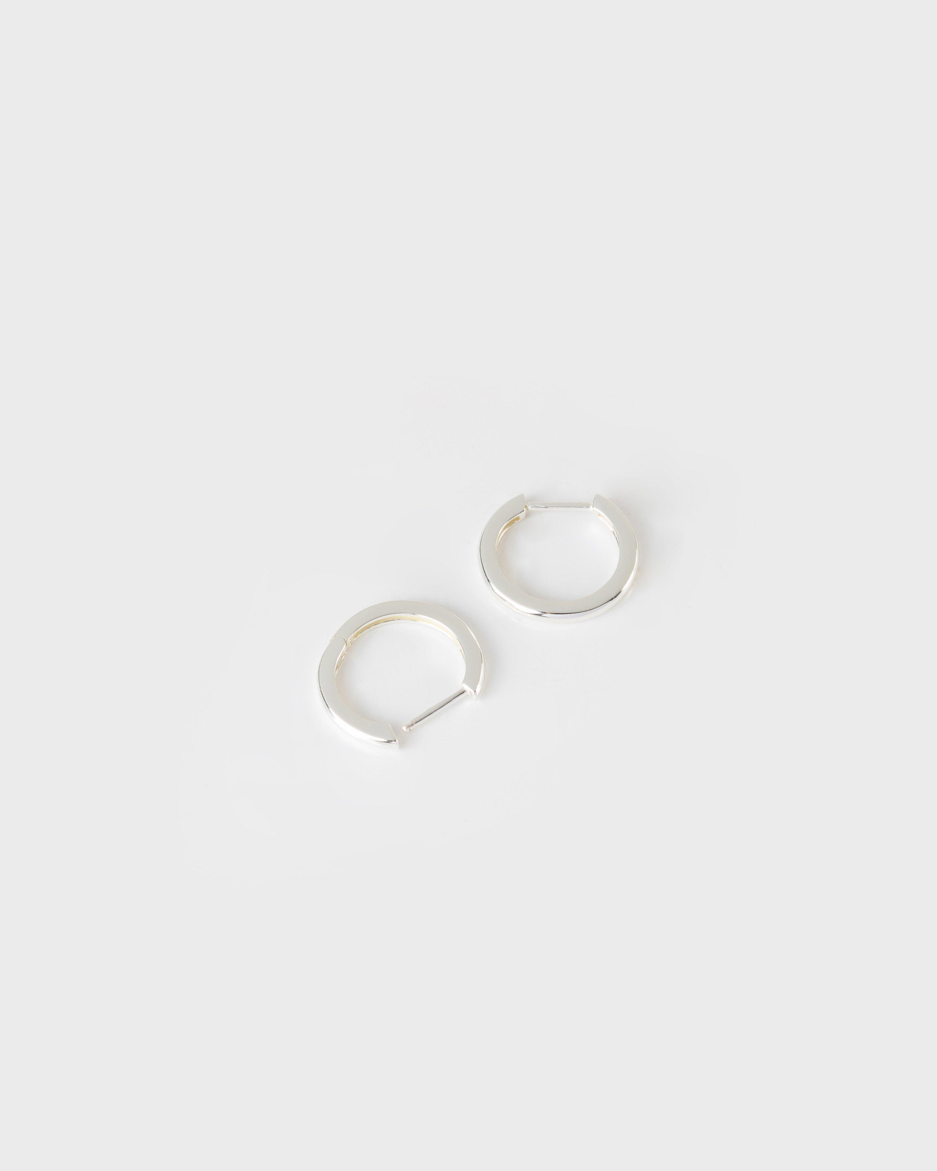 Sterling Silver Tube Hoop Earrings -  Silver