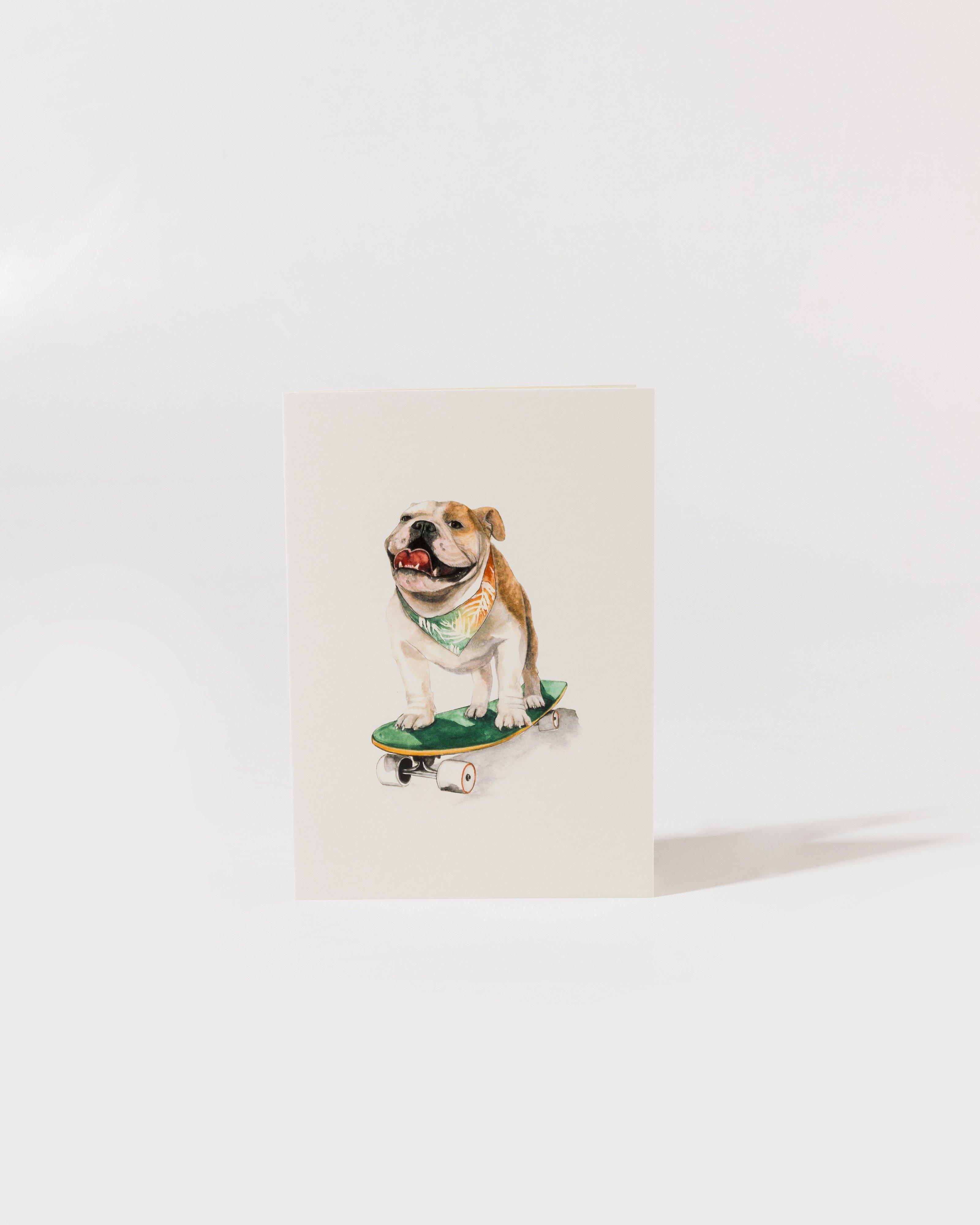 Hand-Painted Bulldog Card -  Assorted