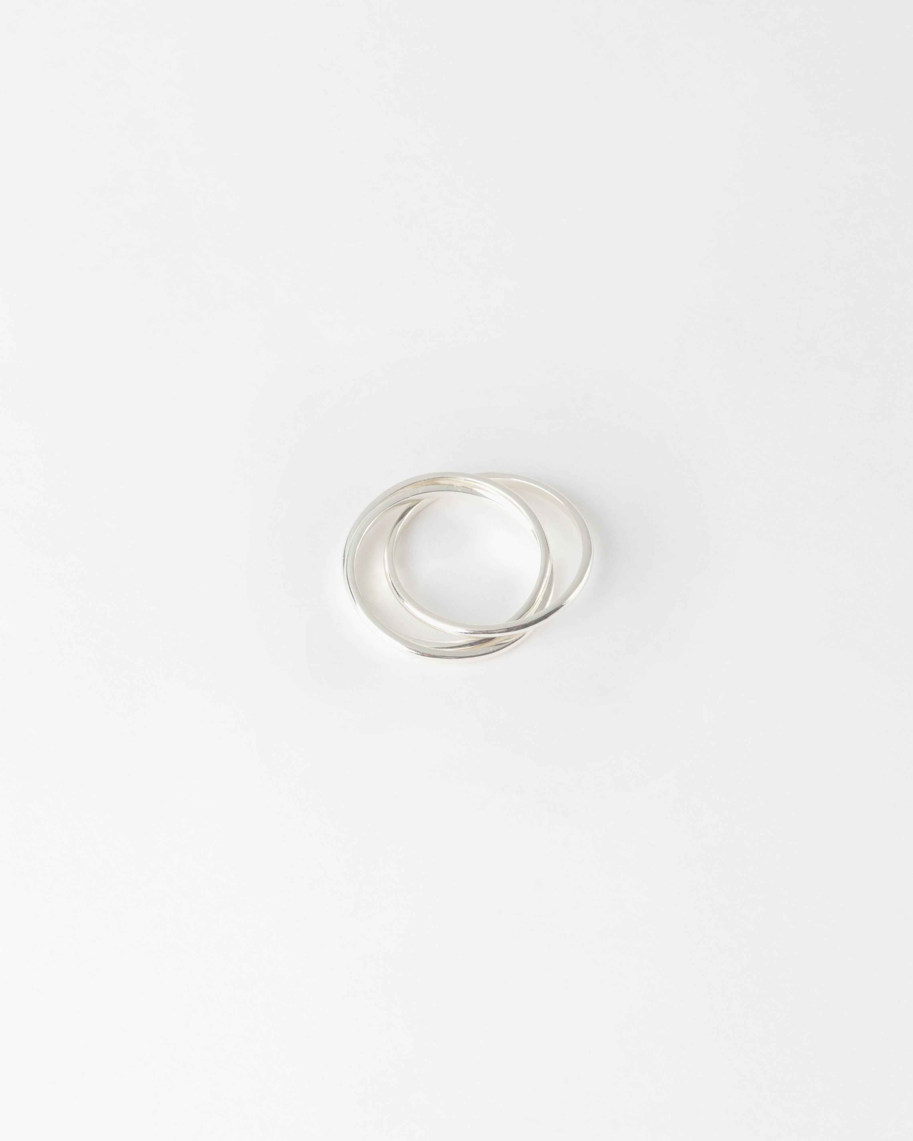 Sterling Silver Rolling Trinity Ring -  Silver