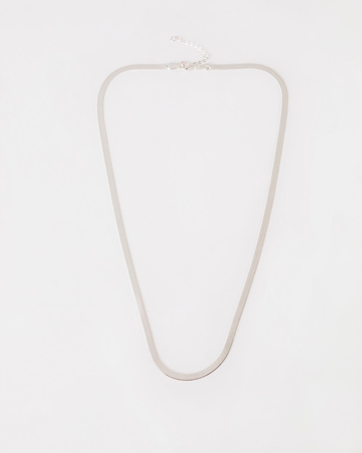 Sterling Silver Herringbone Chain Necklace - Poetry Clothing Store