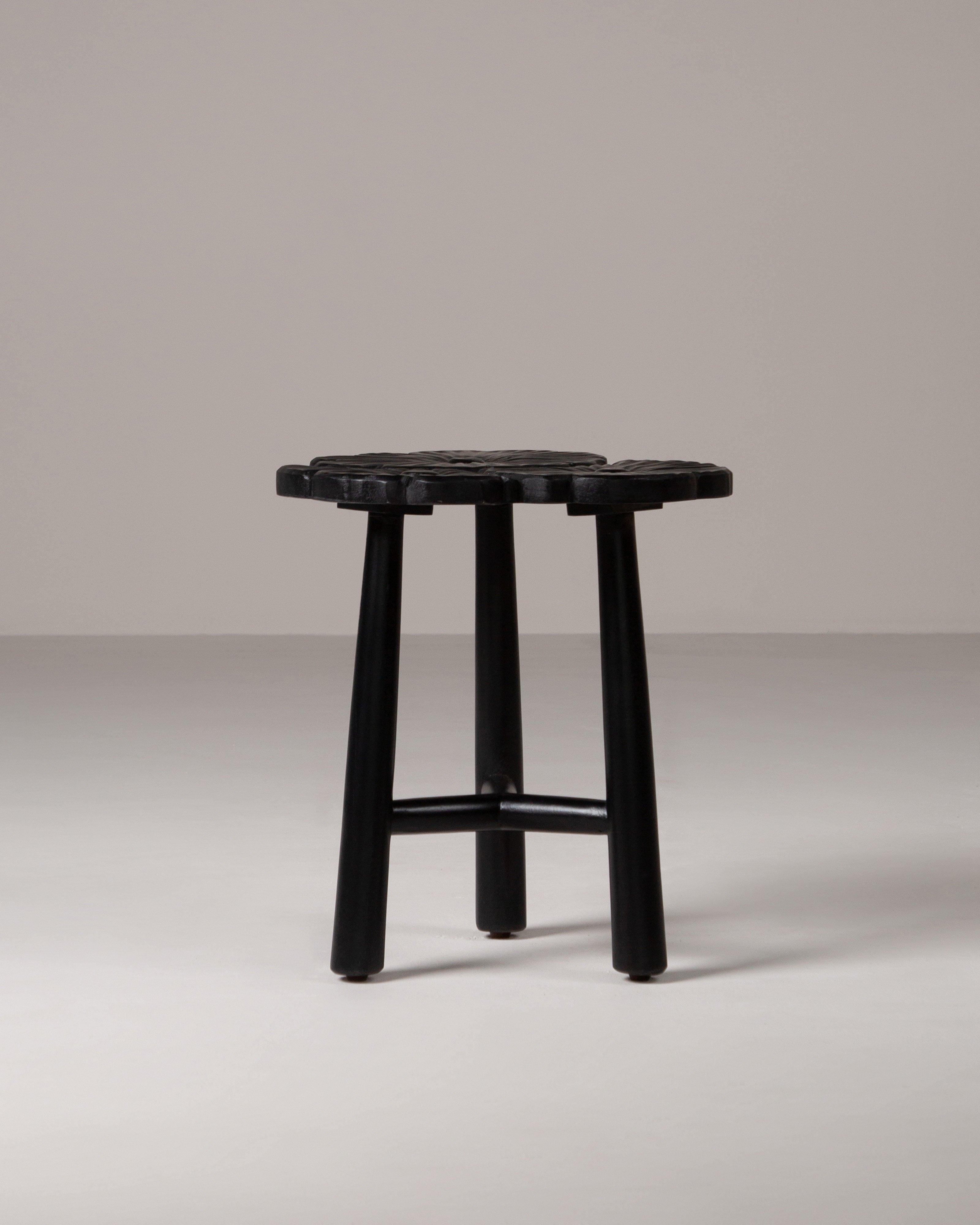 Mallika Flora Stool -  Black