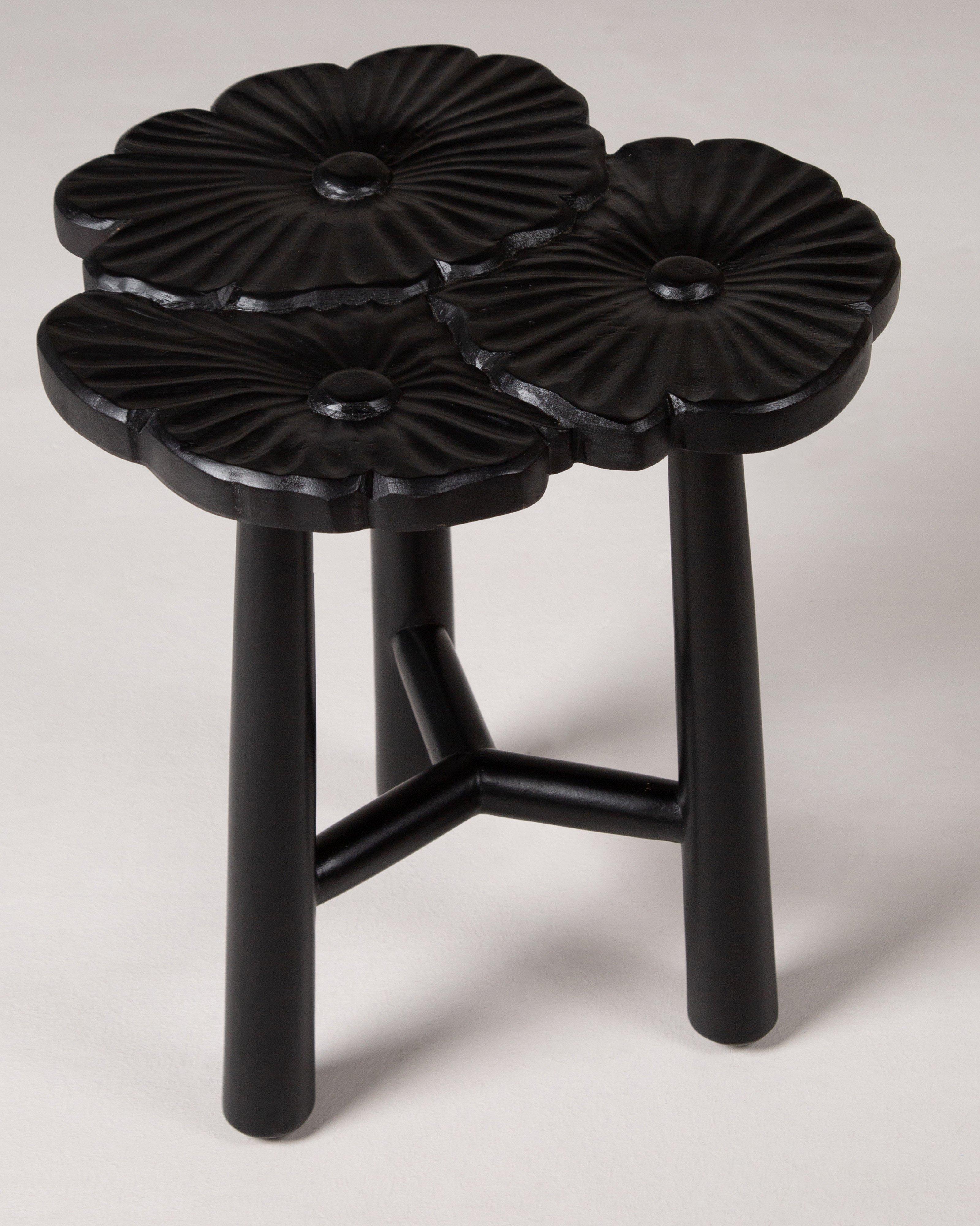 Mallika Flora Stool -  Black