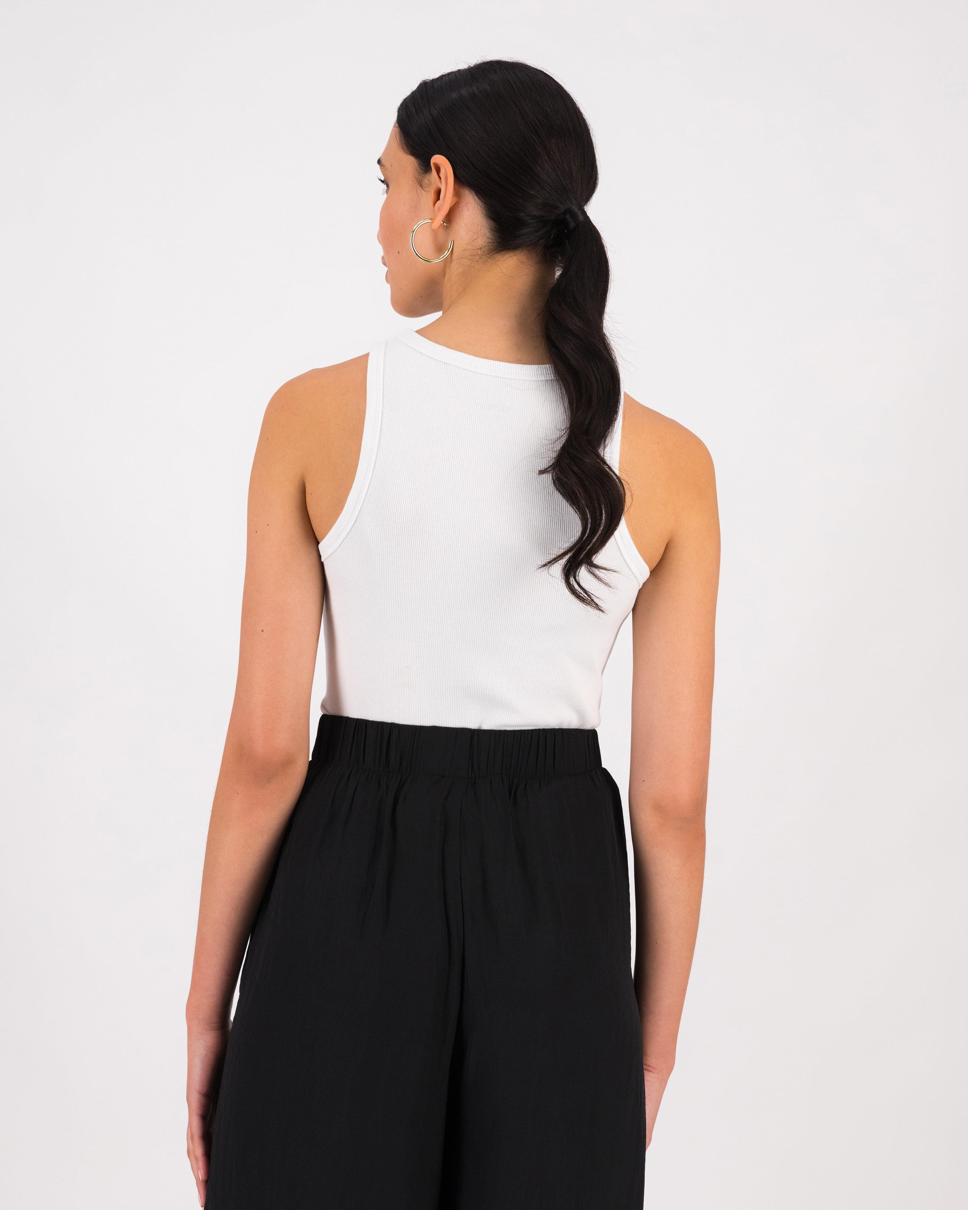 Roza Ribbed Vest -  White