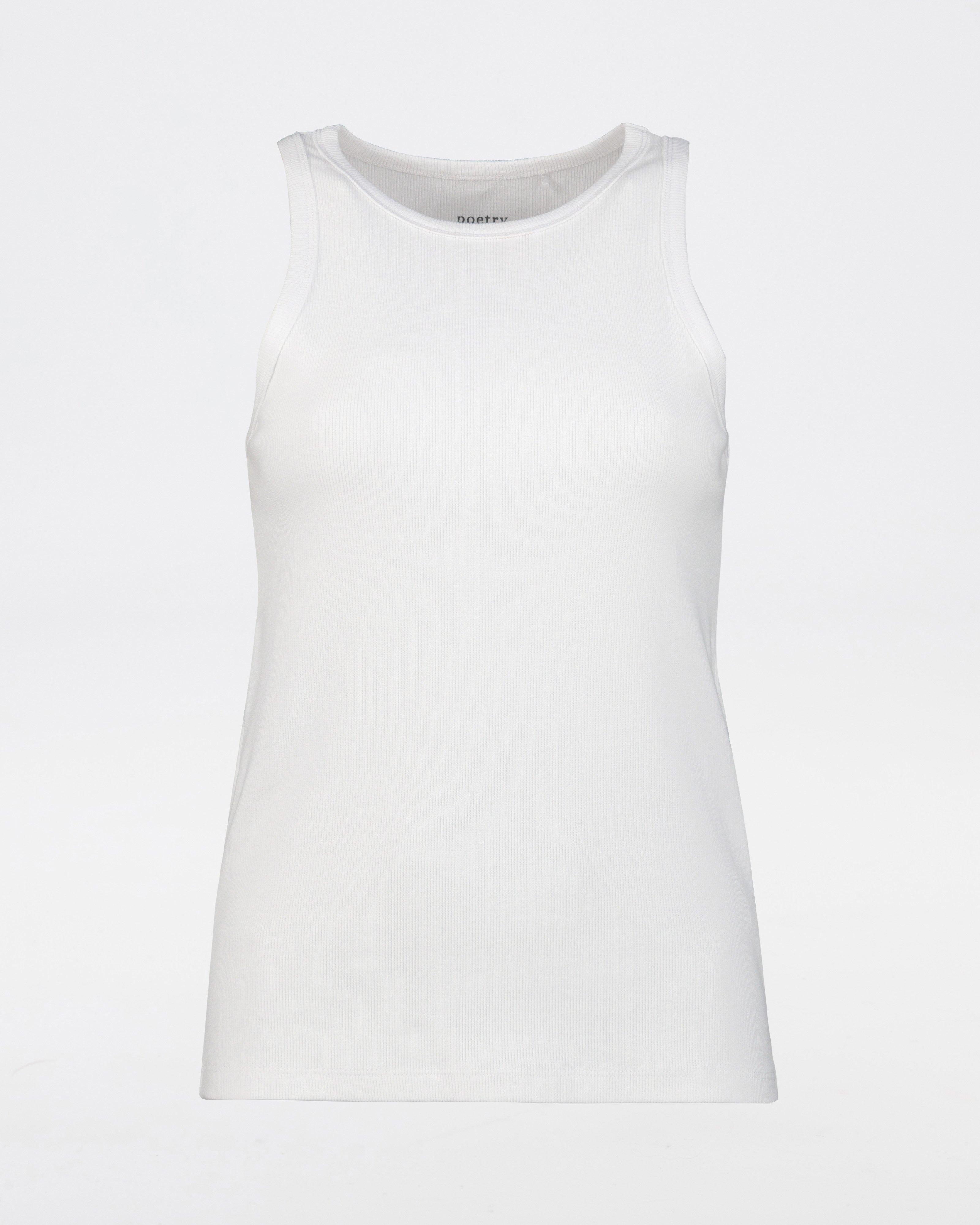 Roza Ribbed Vest -  White