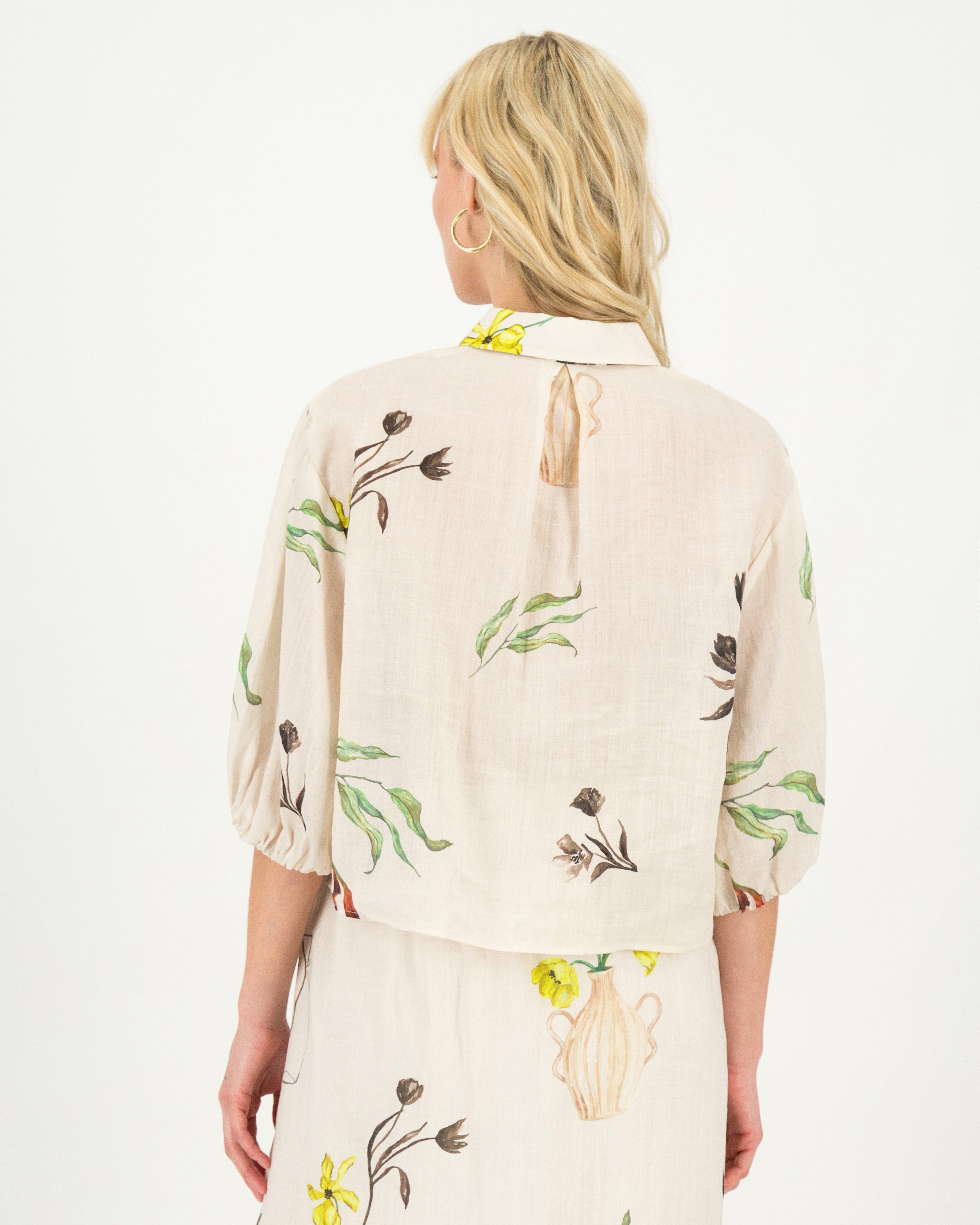 Dawson Soft Button Through Blouse -  Milk