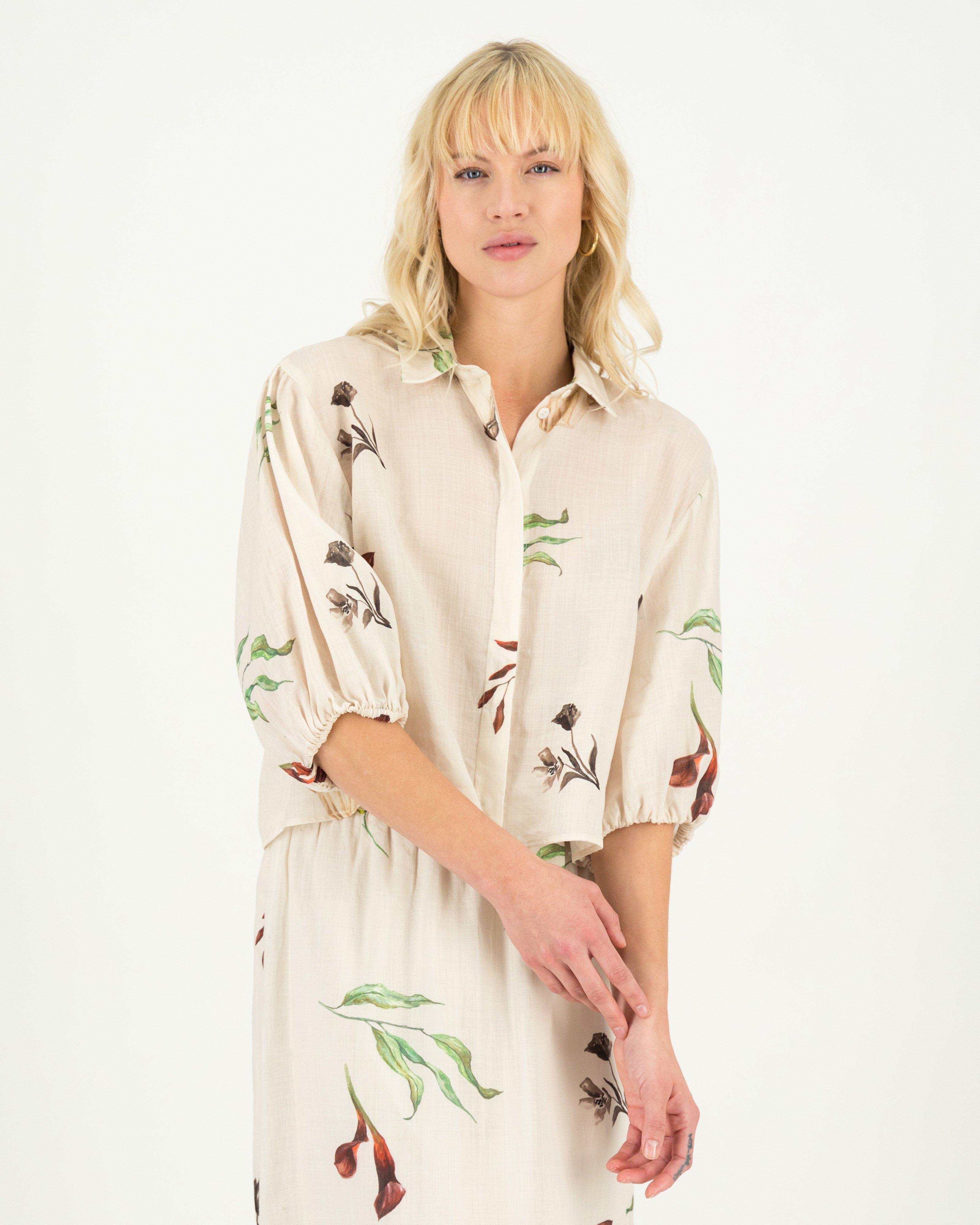 Dawson Soft Button Through Blouse -  Milk