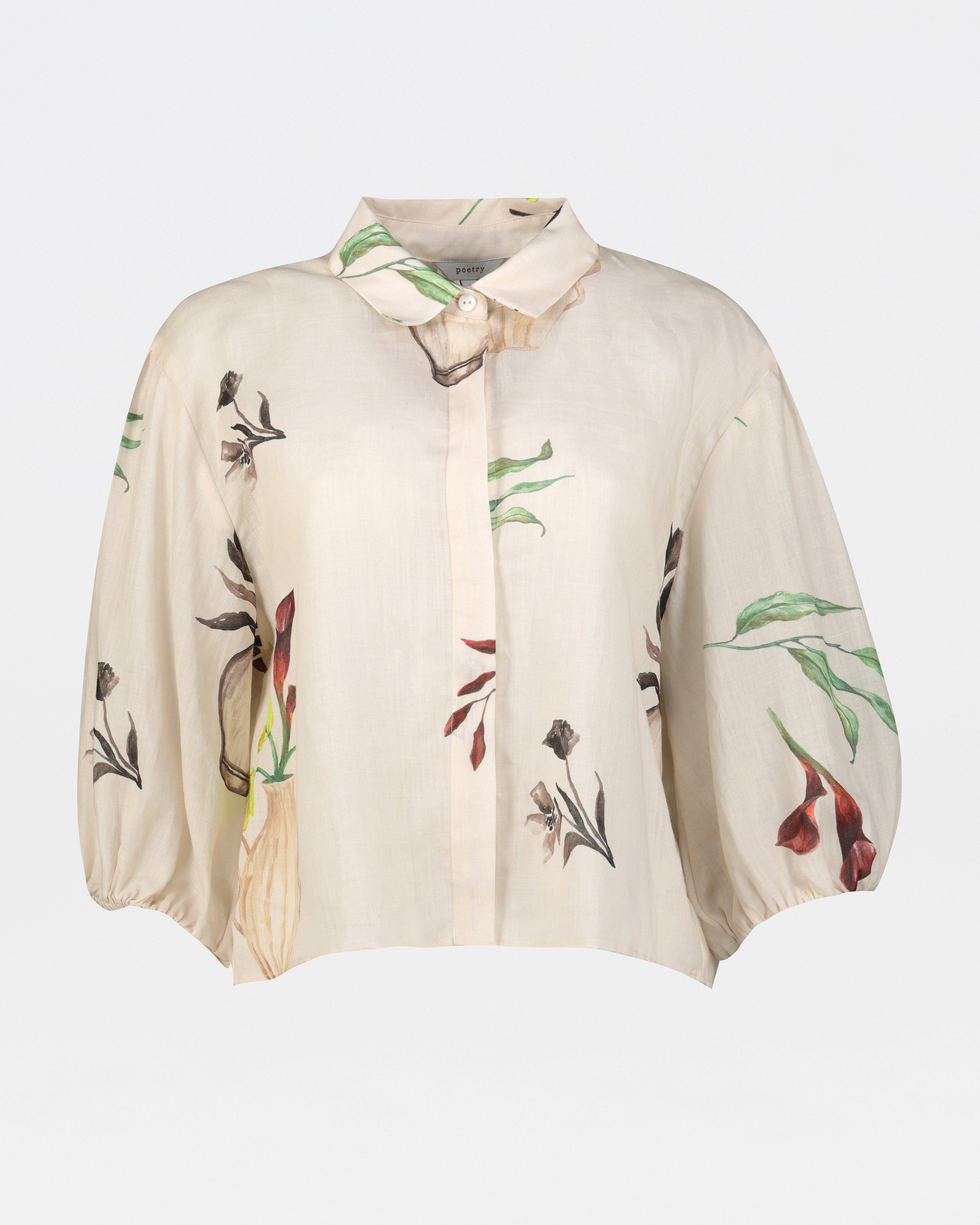 Dawson Soft Button Through Blouse -  Milk