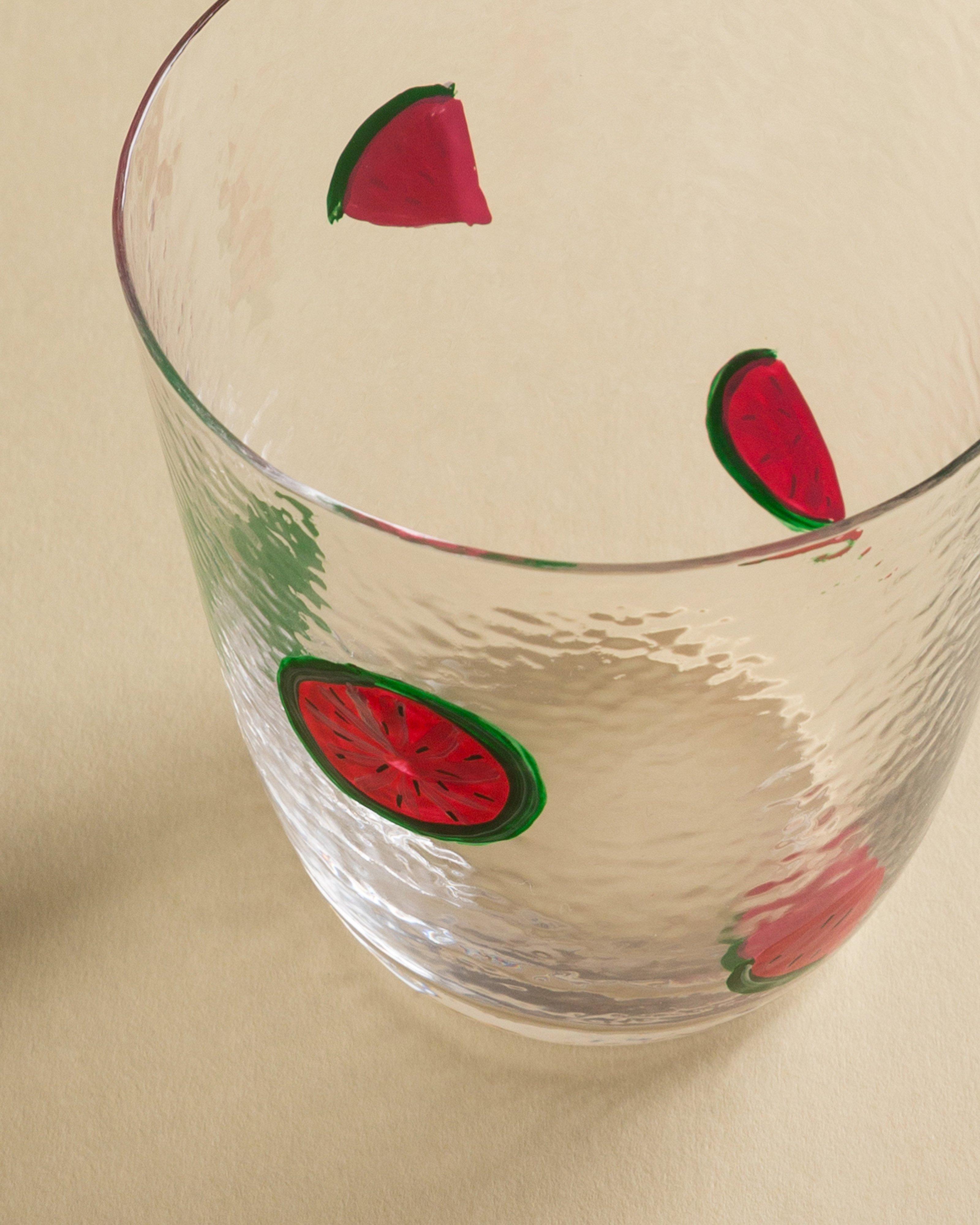 Hand Painted Watermelon Tumbler -  Pink